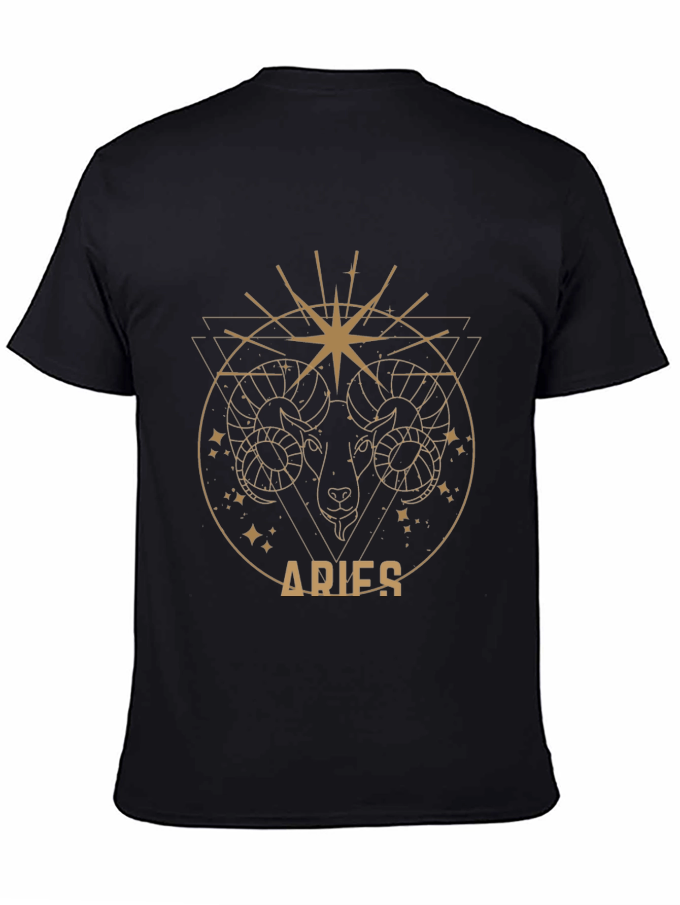 Aries Zodiac Graphic T-Shirt - Black