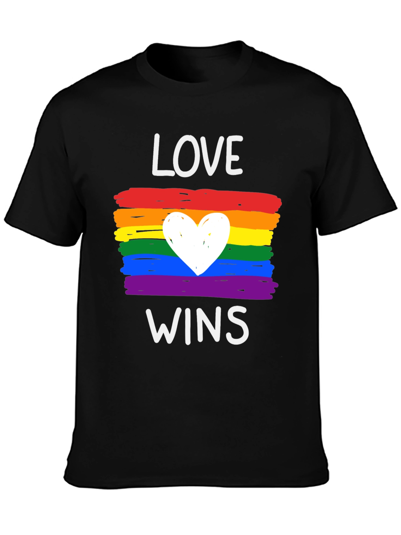 Love Wins Pride T-Shirt - Rainbow Heart Tee