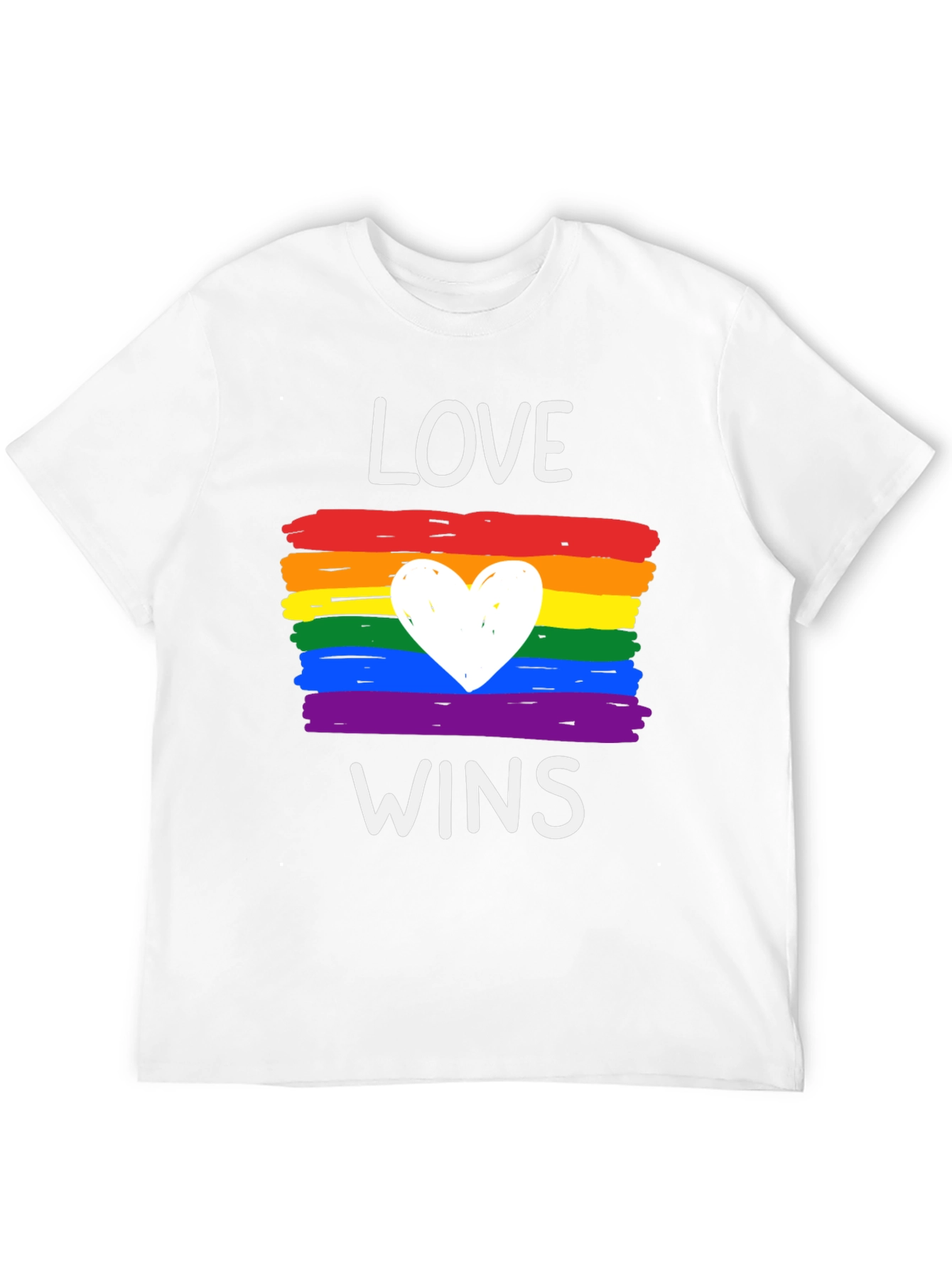 Love Wins Pride T-Shirt - Rainbow Heart Tee