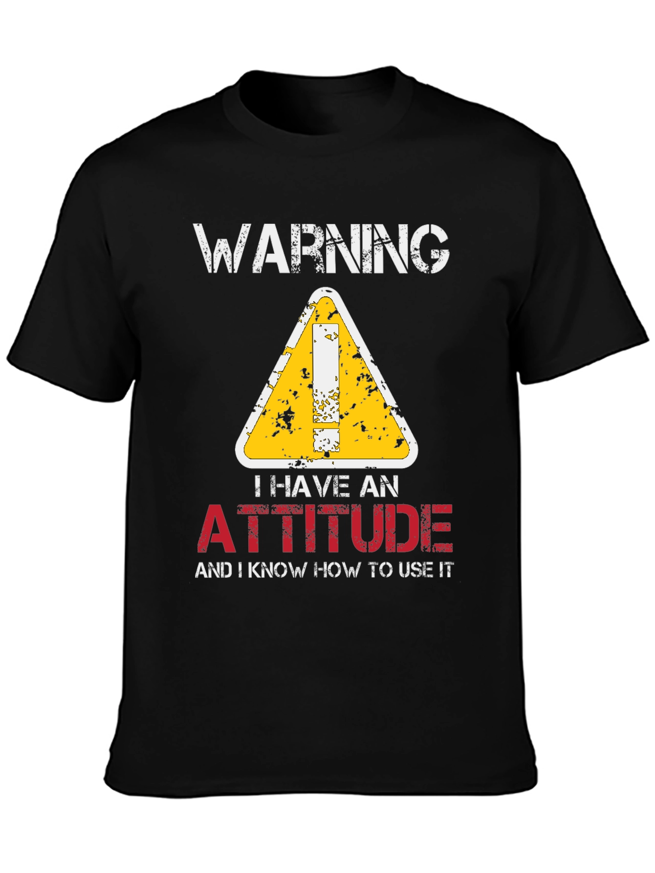 Warning Attitude Graphic Tee - Black T-Shirt