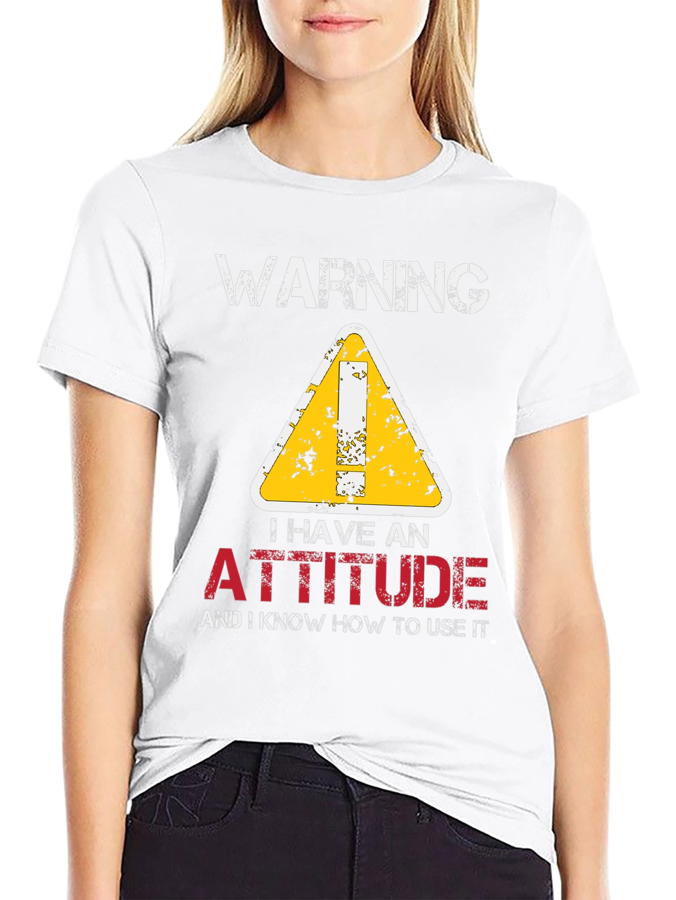 Warning Attitude Graphic Tee - Black T-Shirt