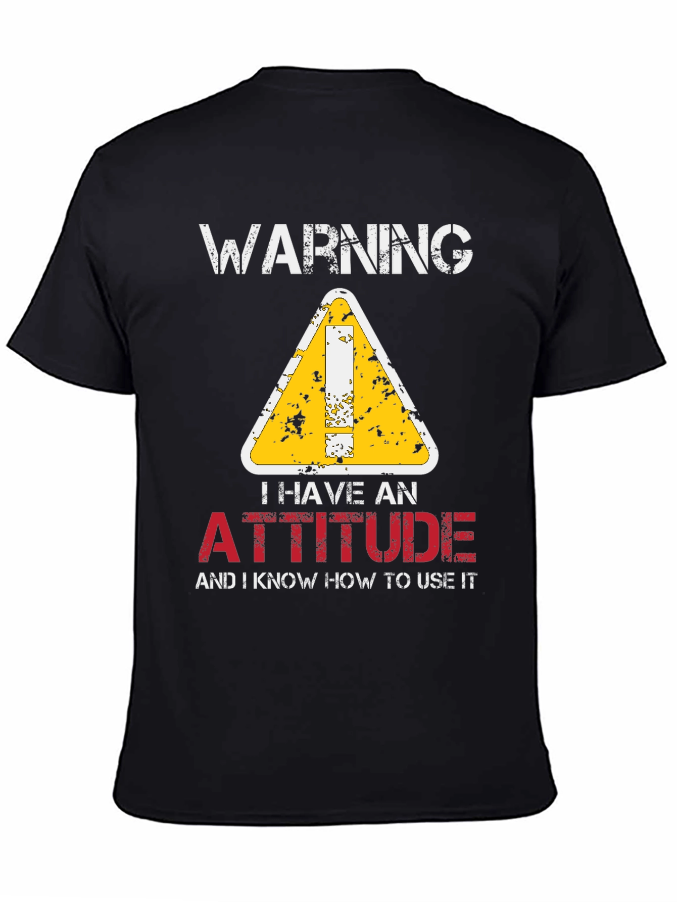 Warning Attitude Graphic Tee - Black T-Shirt