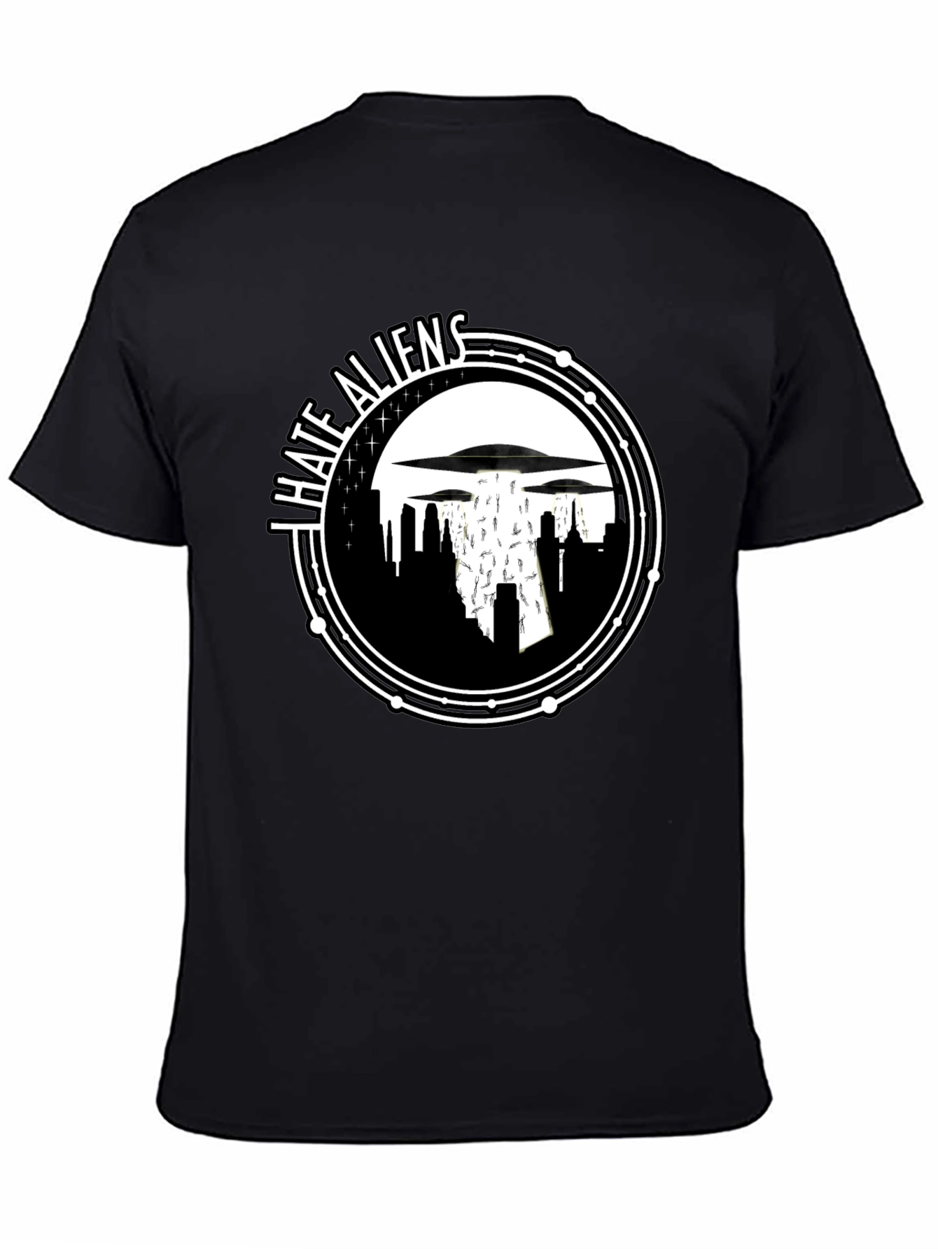 I Hate Aliens Graphic T-Shirt - Black