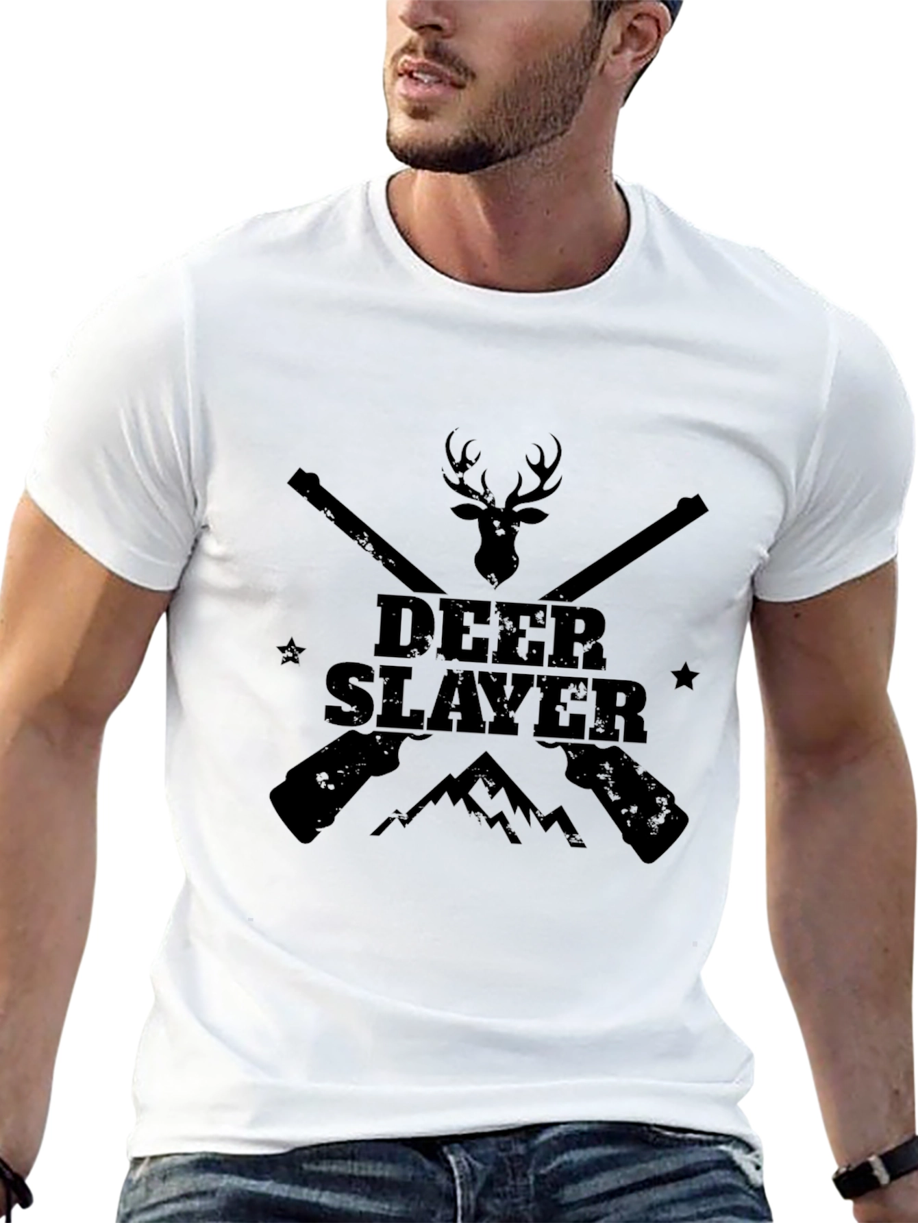 Deer Slayer Graphic Tee - Black