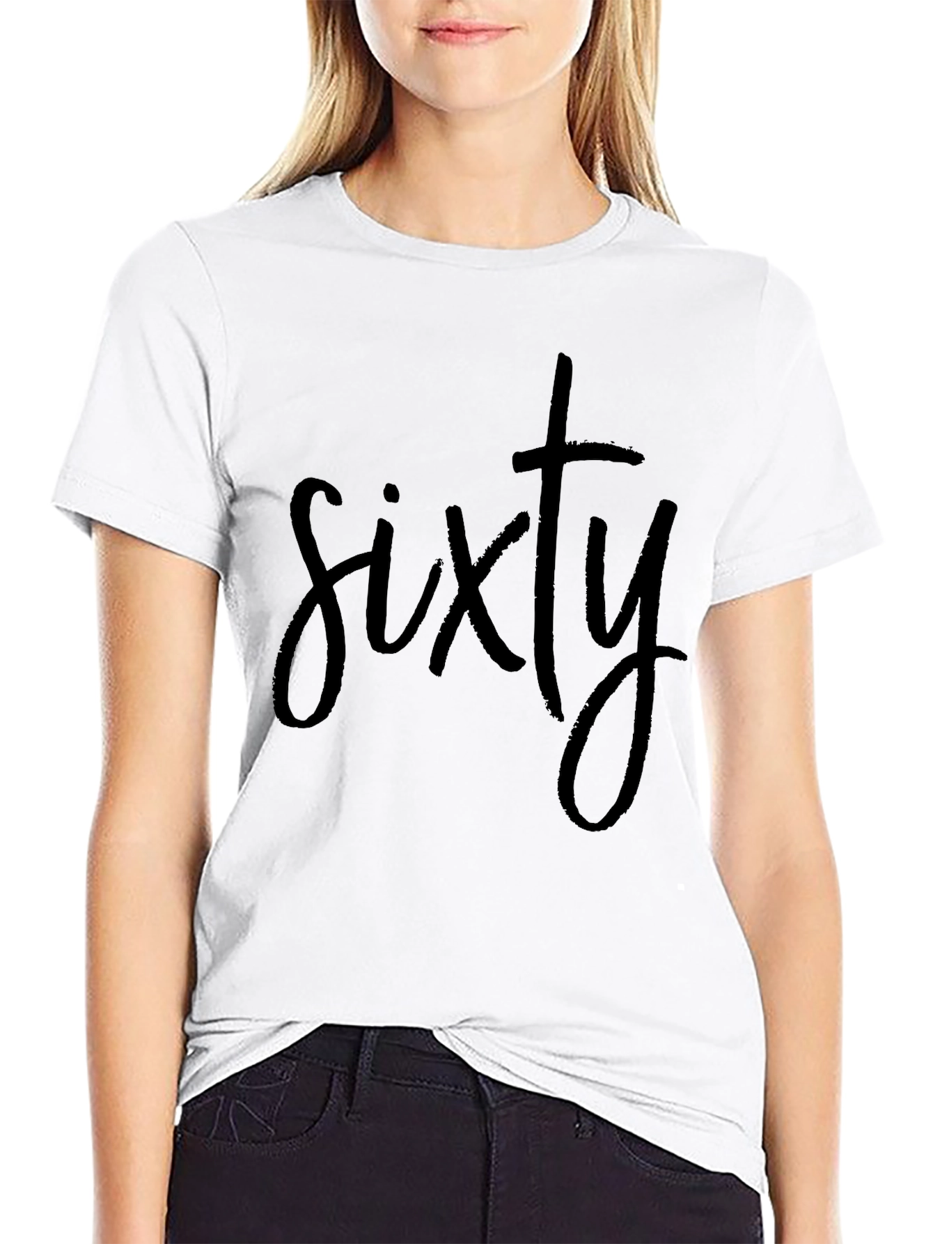 Sixty Graphic Tee - Mens Black Crew Neck T-Shirt