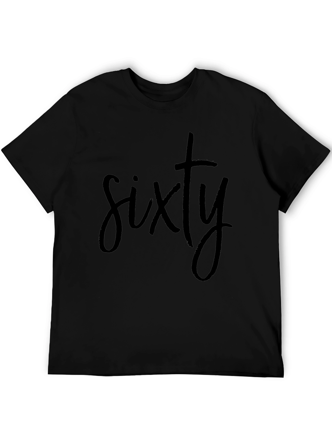 Sixty Graphic Tee - Mens Black Crew Neck T-Shirt