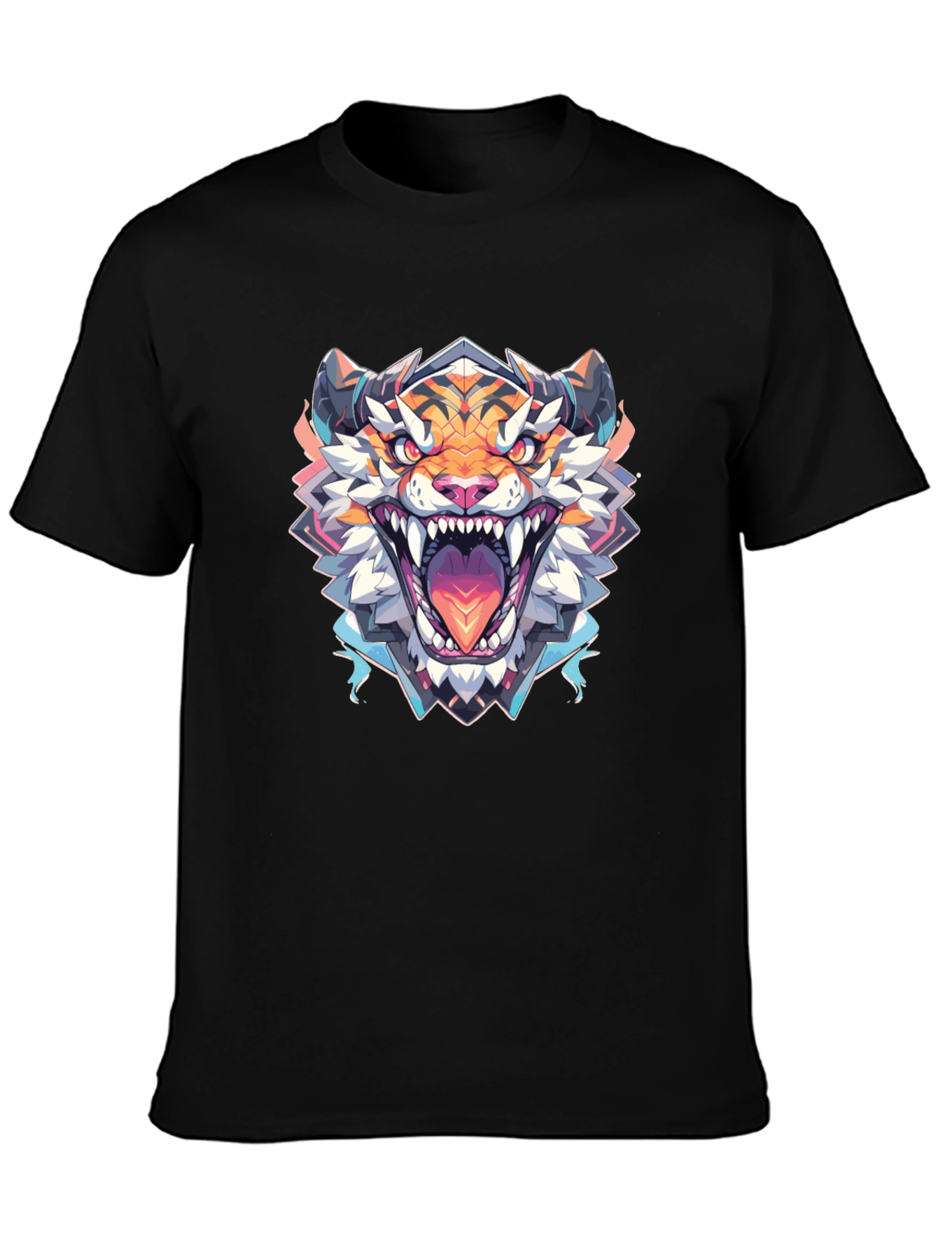 Roaring Tiger Graphic Tee - Black Cotton Shirt