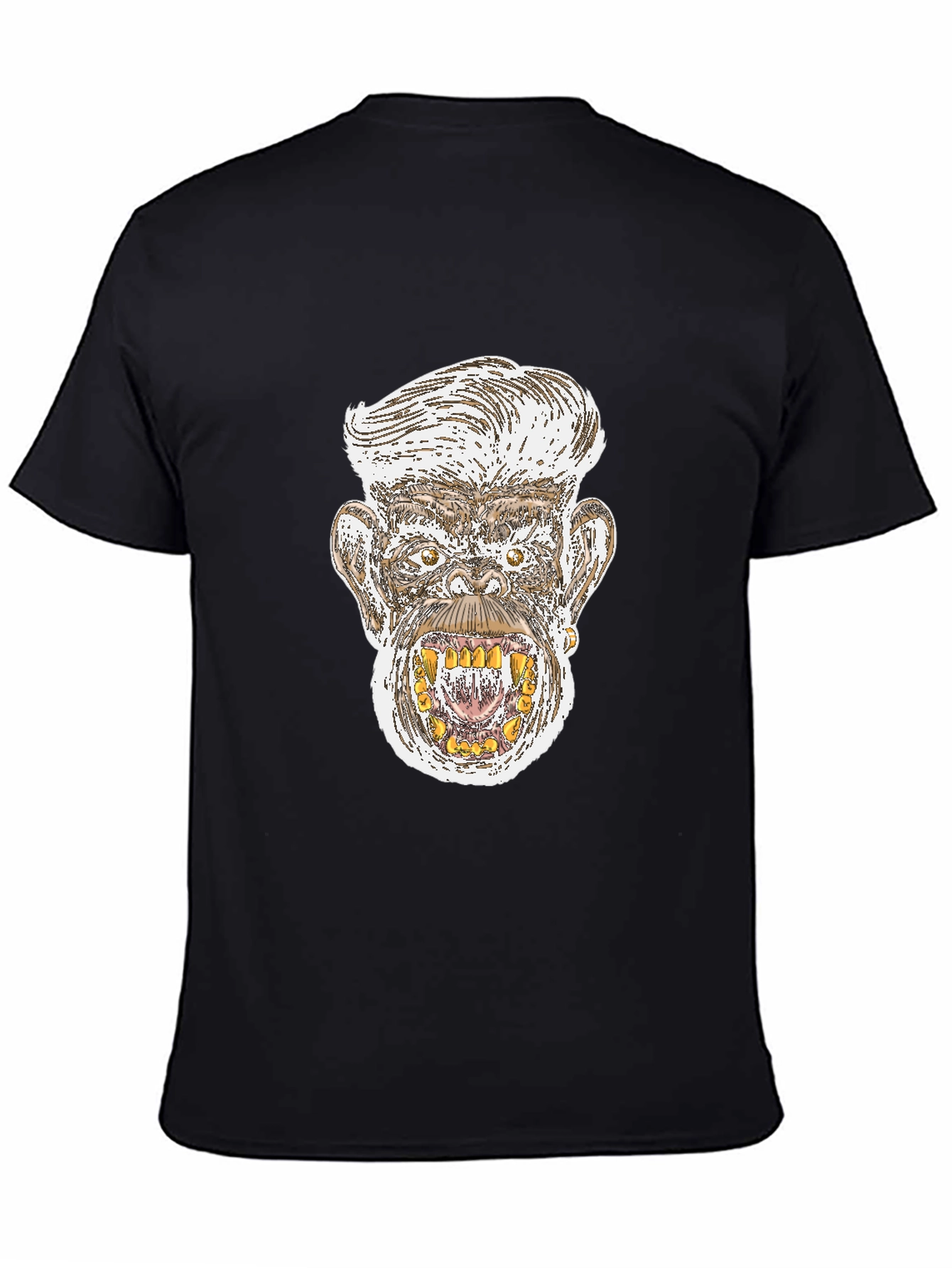 Monkey Graphic Print Black T-Shirt