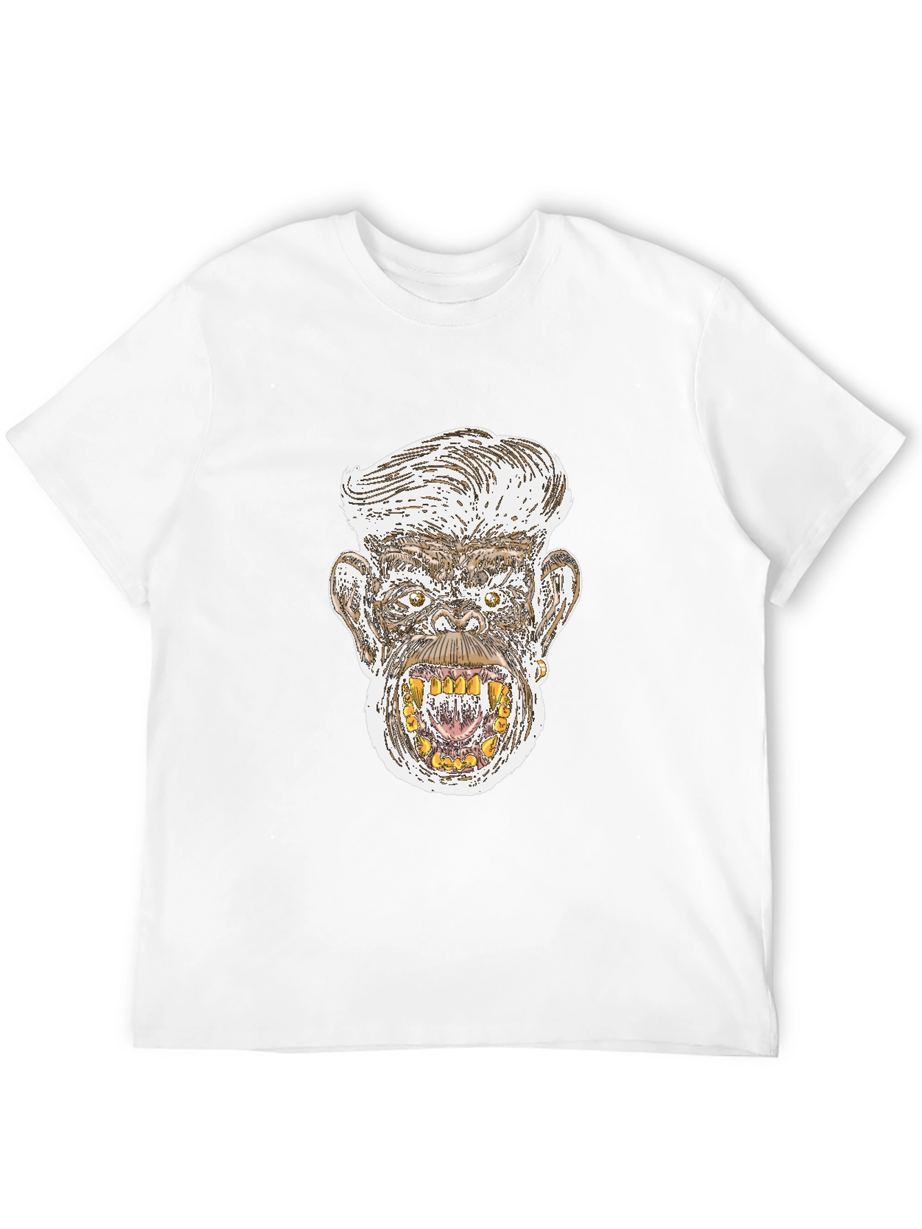 Monkey Graphic Print Black T-Shirt