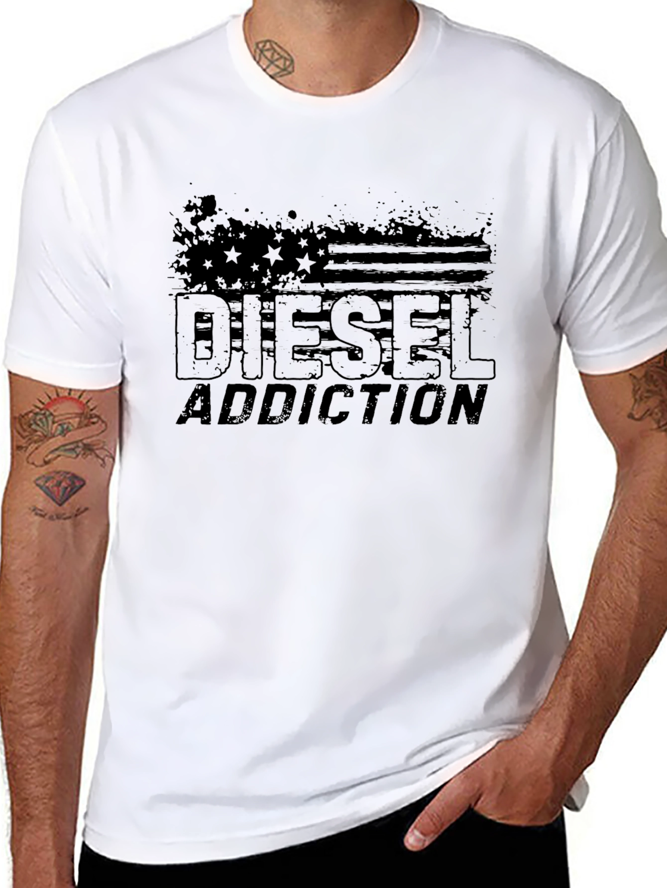 Diesel Addiction Black Graphic T-Shirt