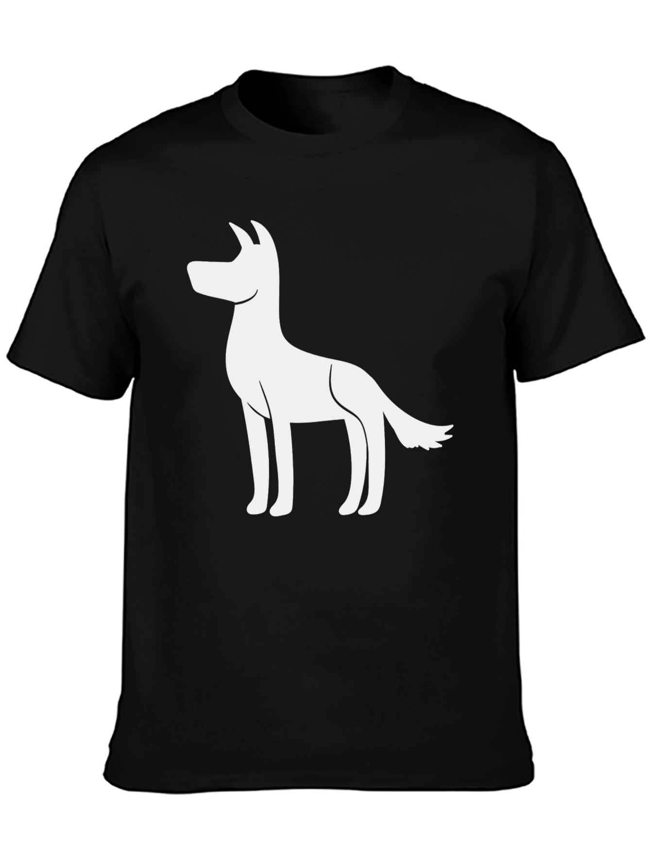 Dog Graphic T-Shirt - Black Cotton Blend Tee
