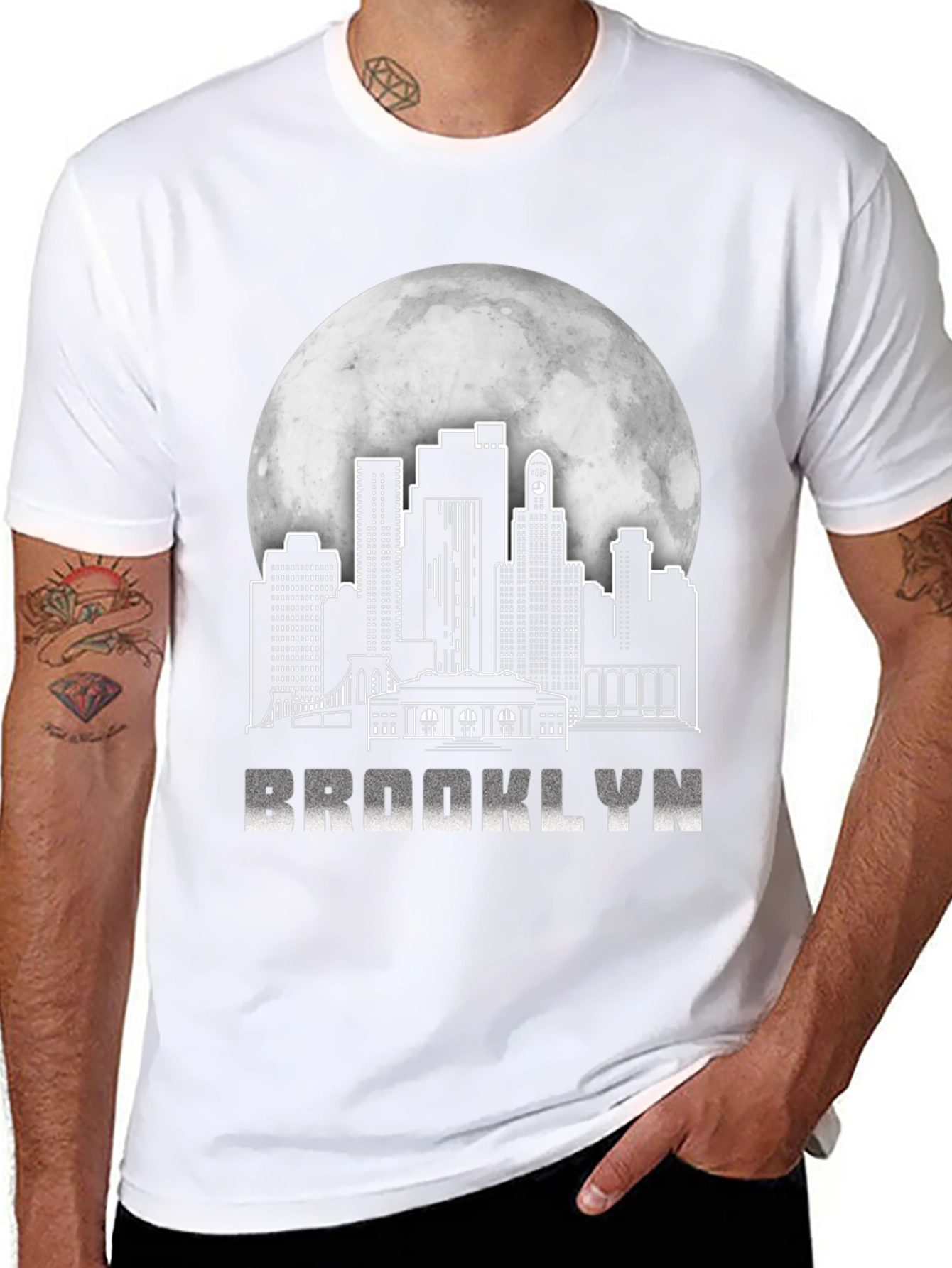 Brooklyn Skyline T-Shirt - Black Graphic Tee