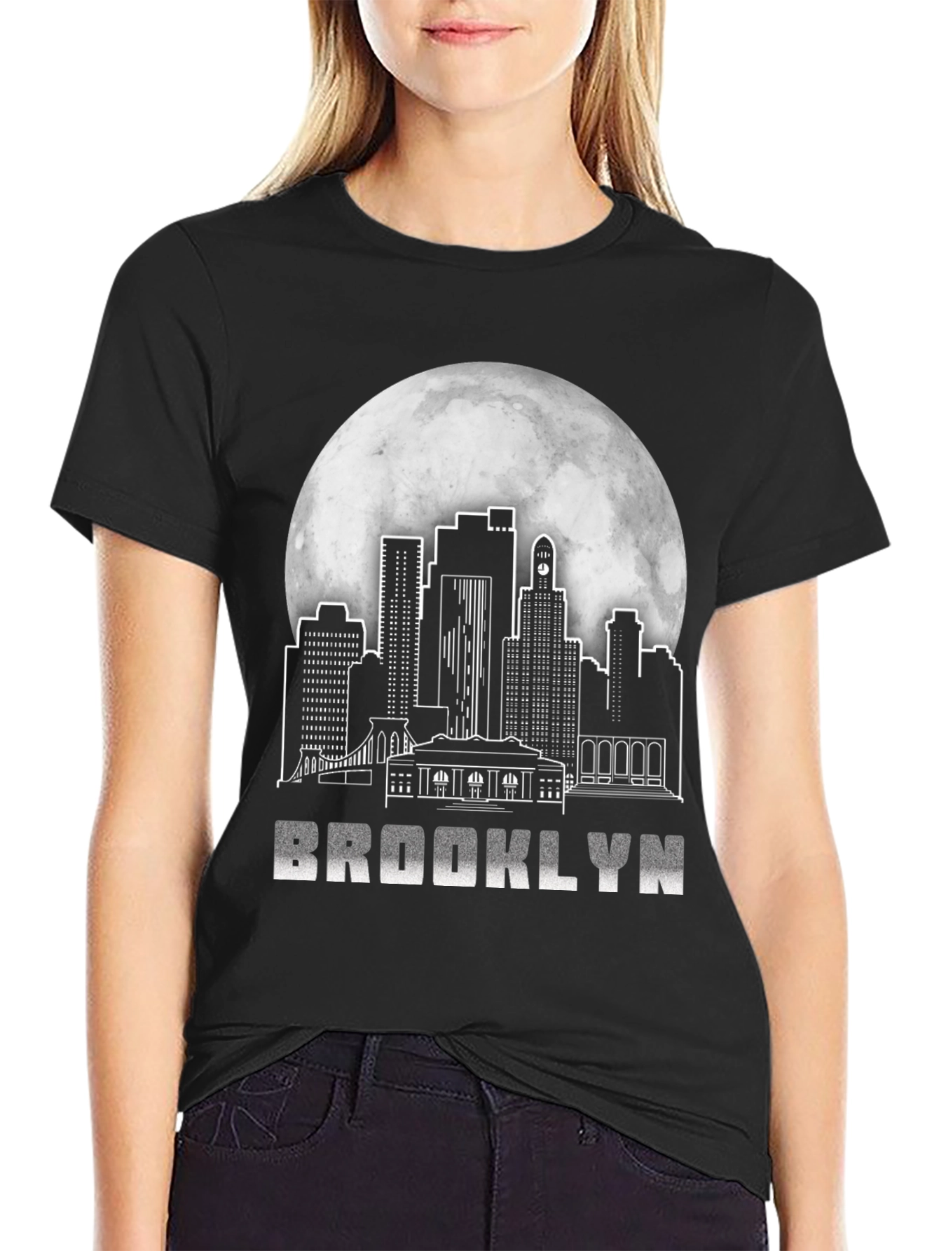 Brooklyn Skyline T-Shirt - Black Graphic Tee