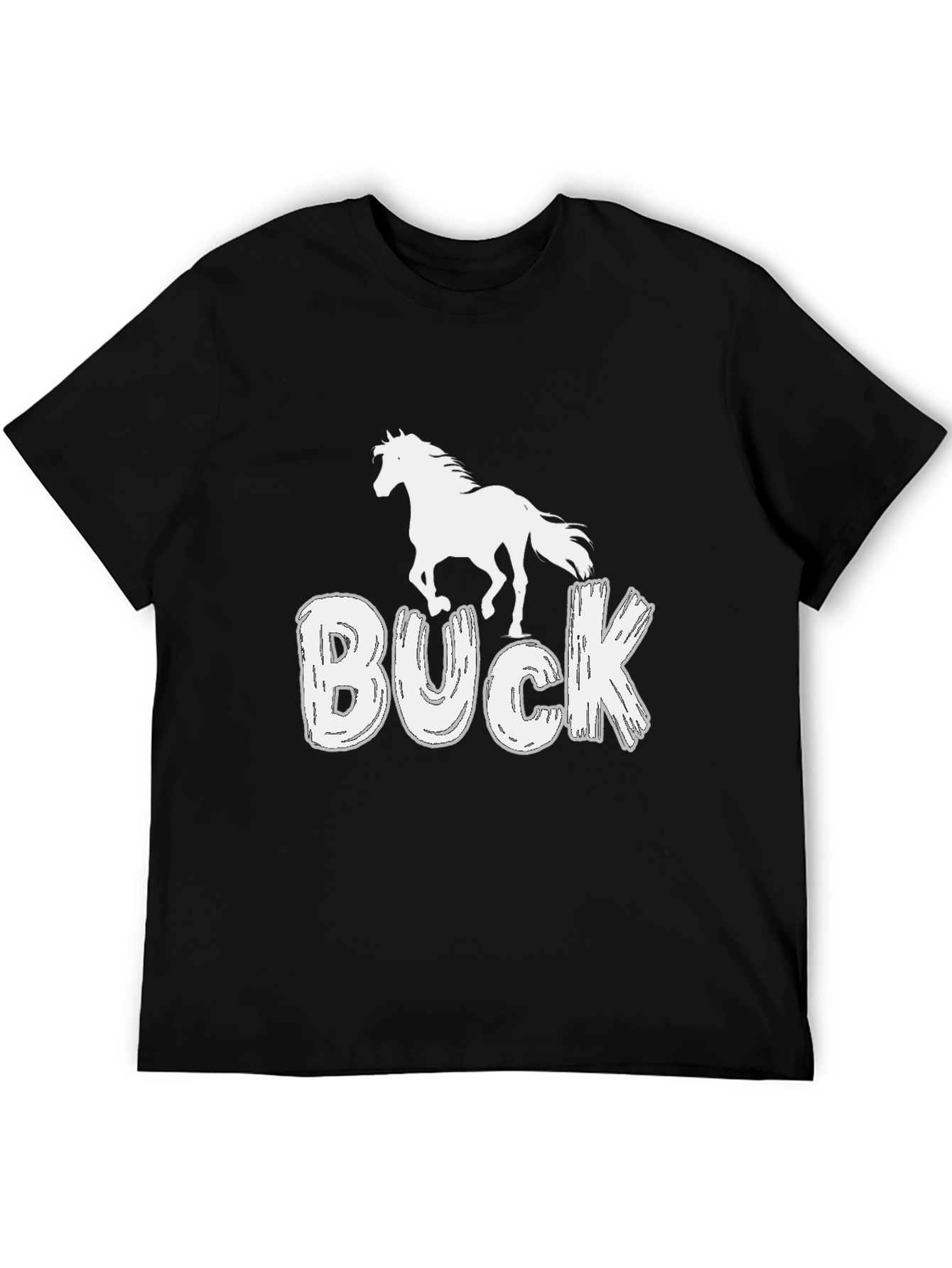 Buck Horse T-Shirt - Black Graphic Tee