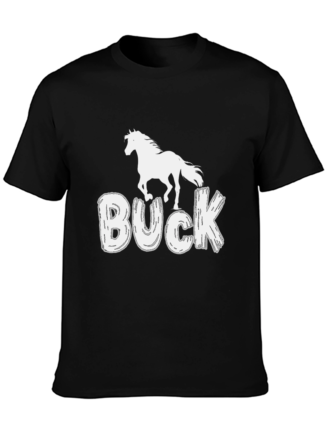Buck Horse T-Shirt - Black Graphic Tee