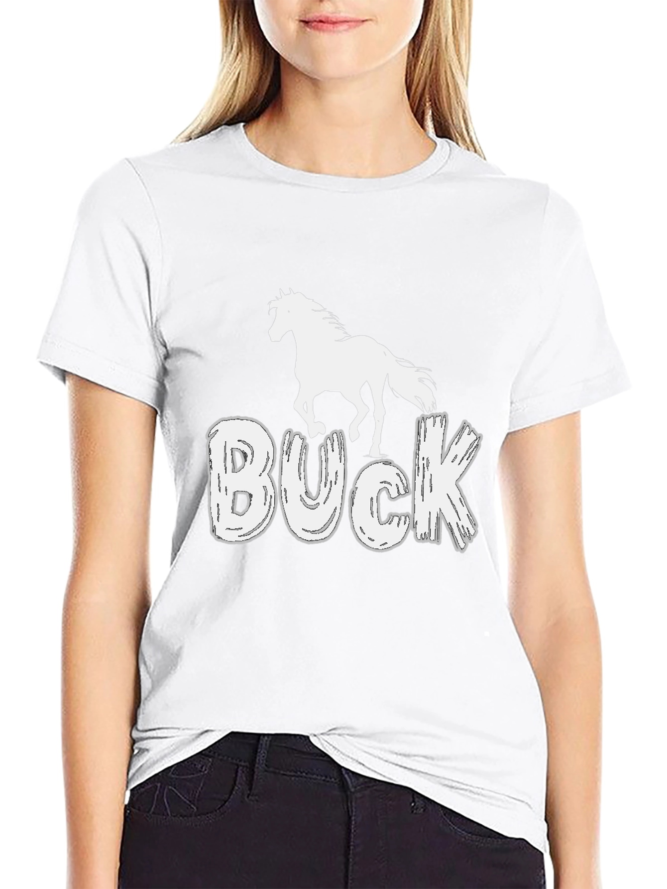 Buck Horse T-Shirt - Black Graphic Tee