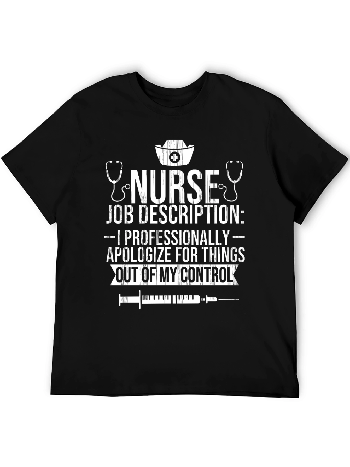 Nurse Job Description Black Graphic T-Shirt