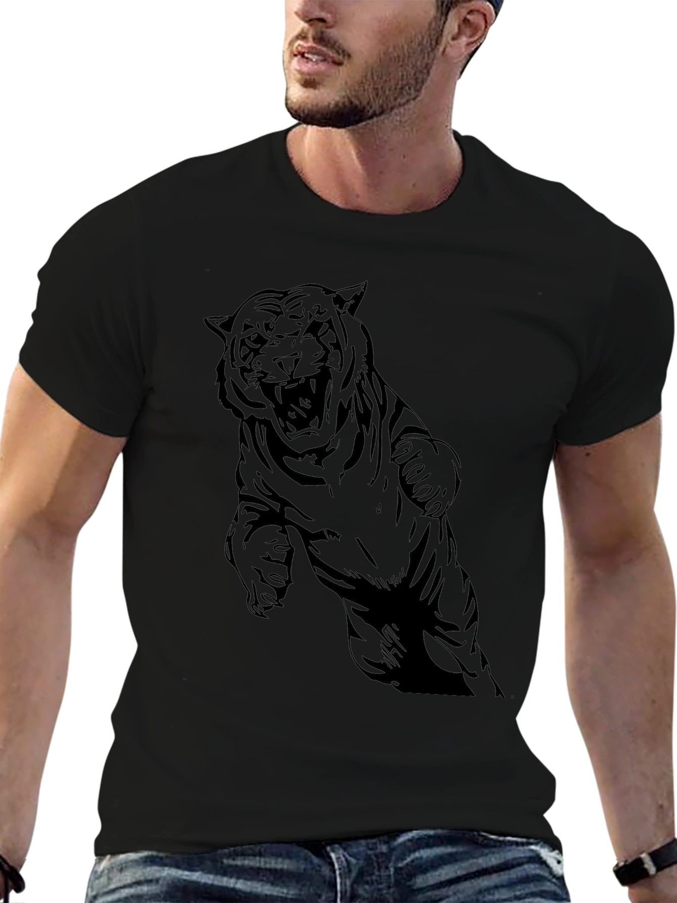 Roaring Tiger Graphic Black T-Shirt