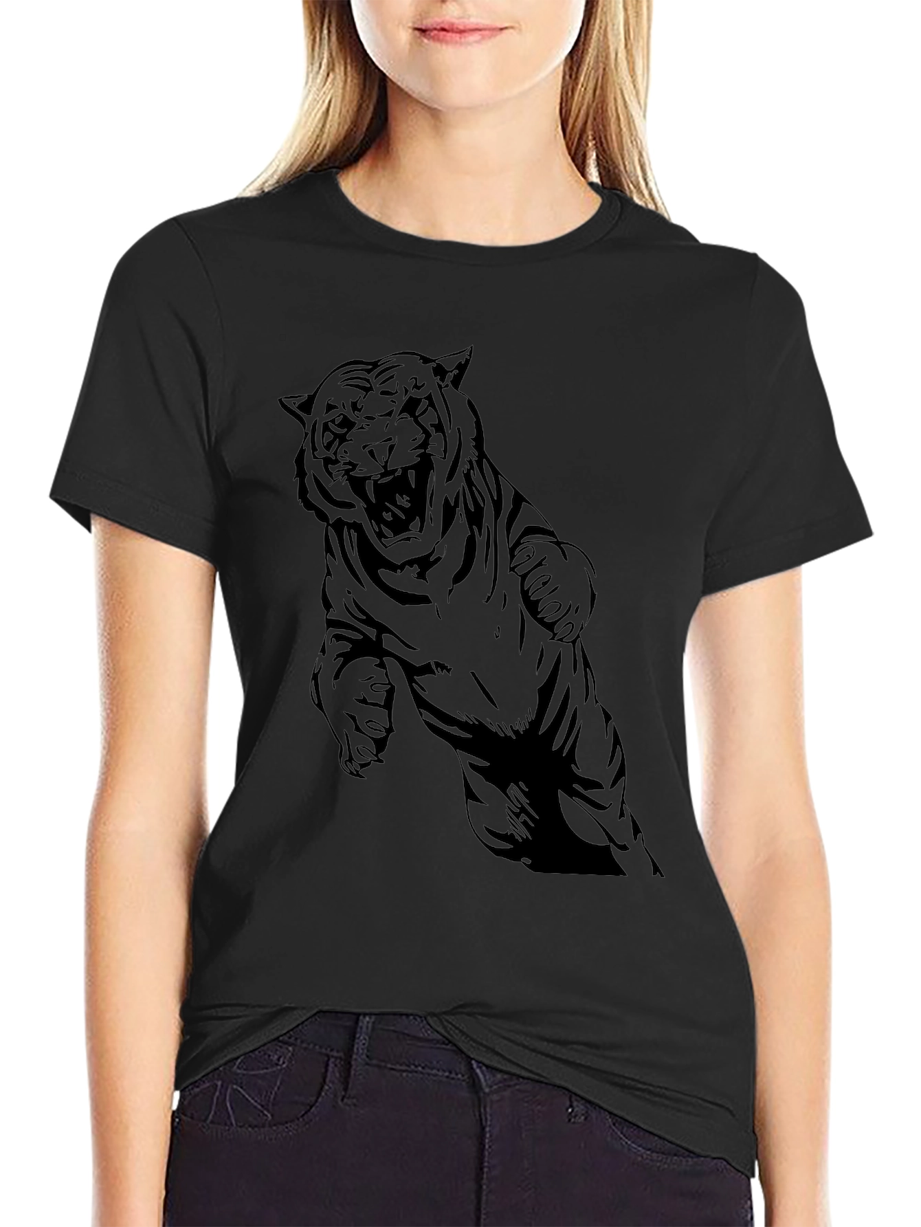 Roaring Tiger Graphic Black T-Shirt
