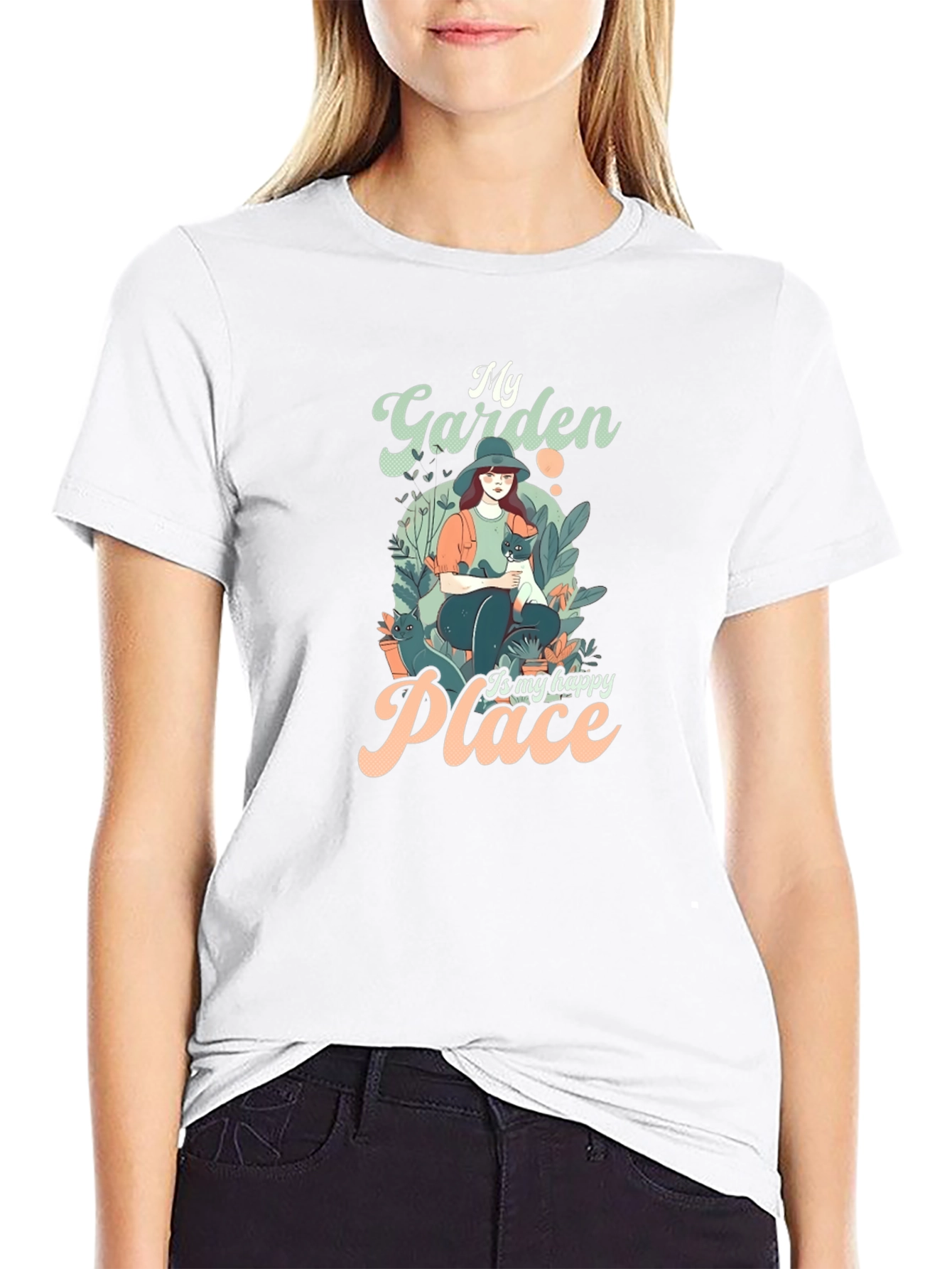 My Garden is My Happy Place Black T-Shirt