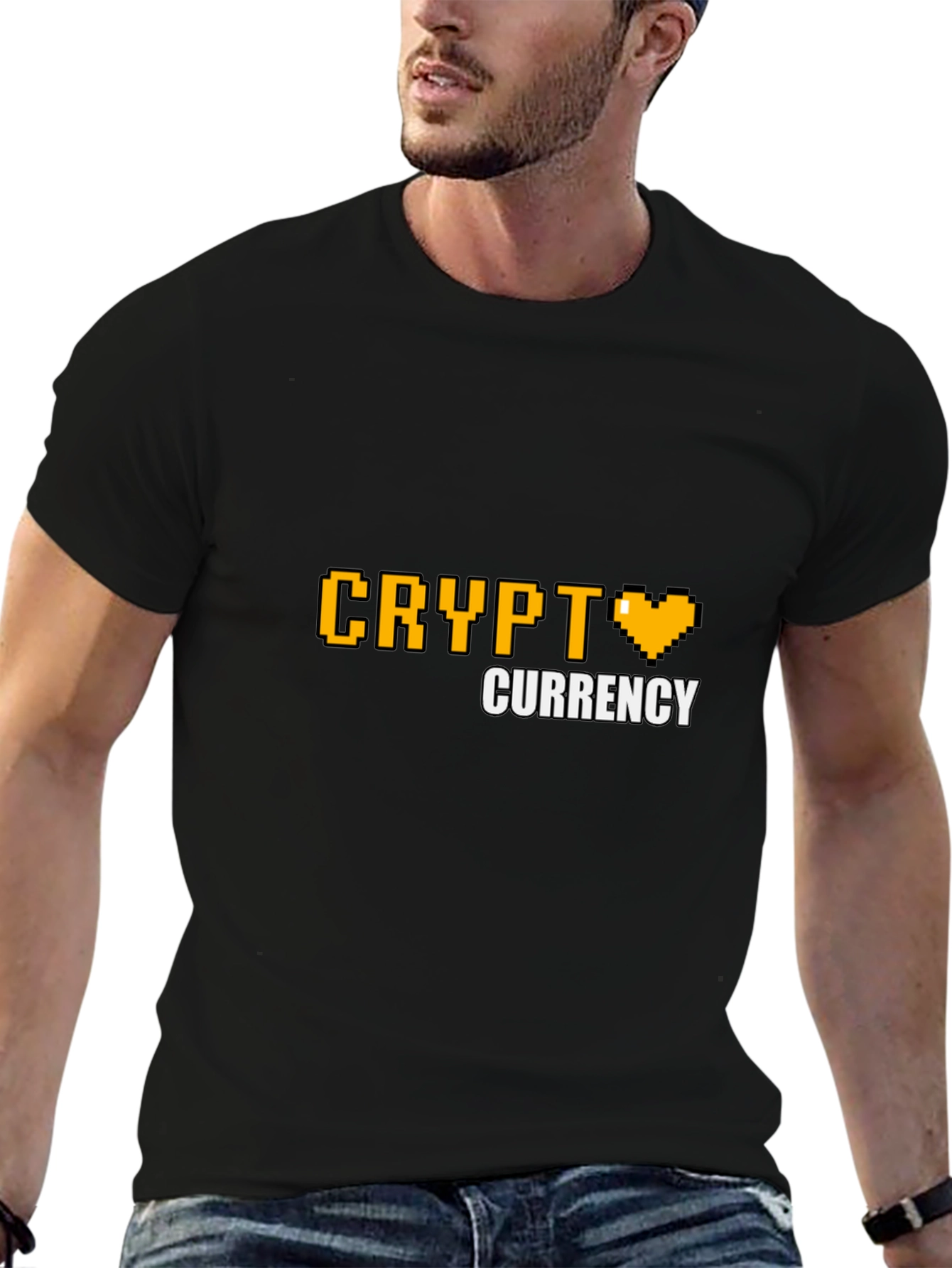 Crypto Currency Pixel Art T-Shirt - Black