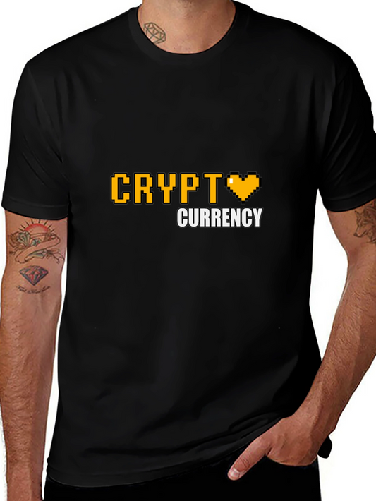 Crypto Currency Pixel Art T-Shirt - Black