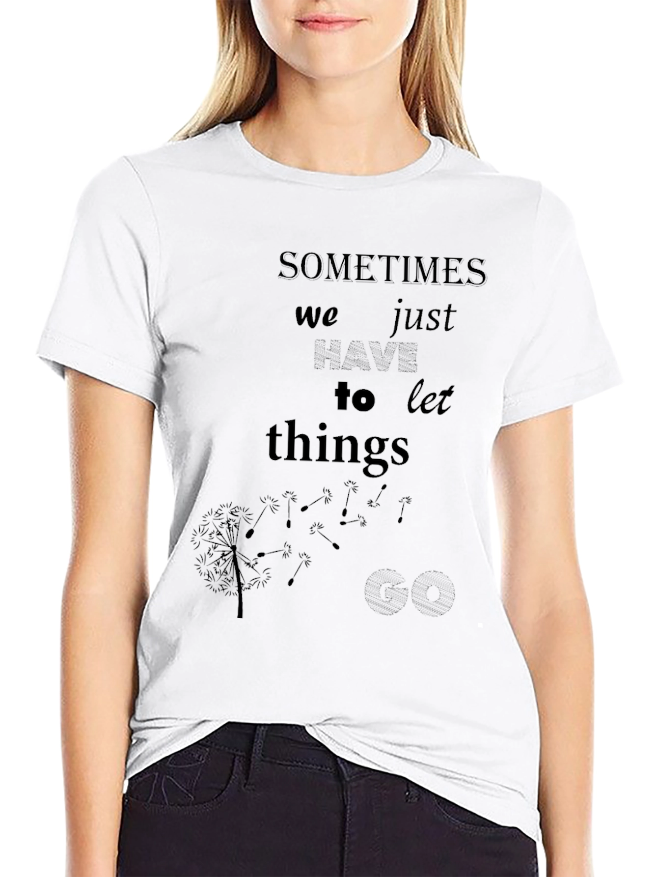 Sometimes Let Go Graphic Tee - Soft Black T-Shirt