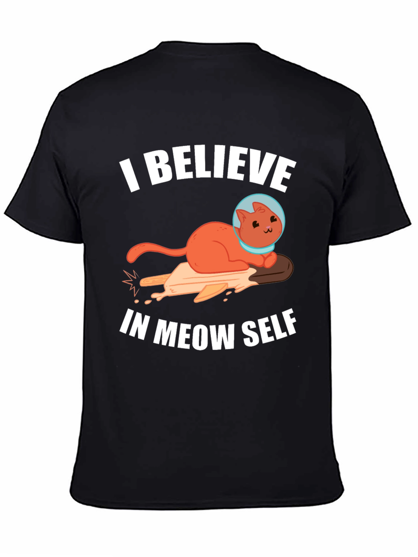 I Believe In Meow Self T-Shirt Cat Astronaut