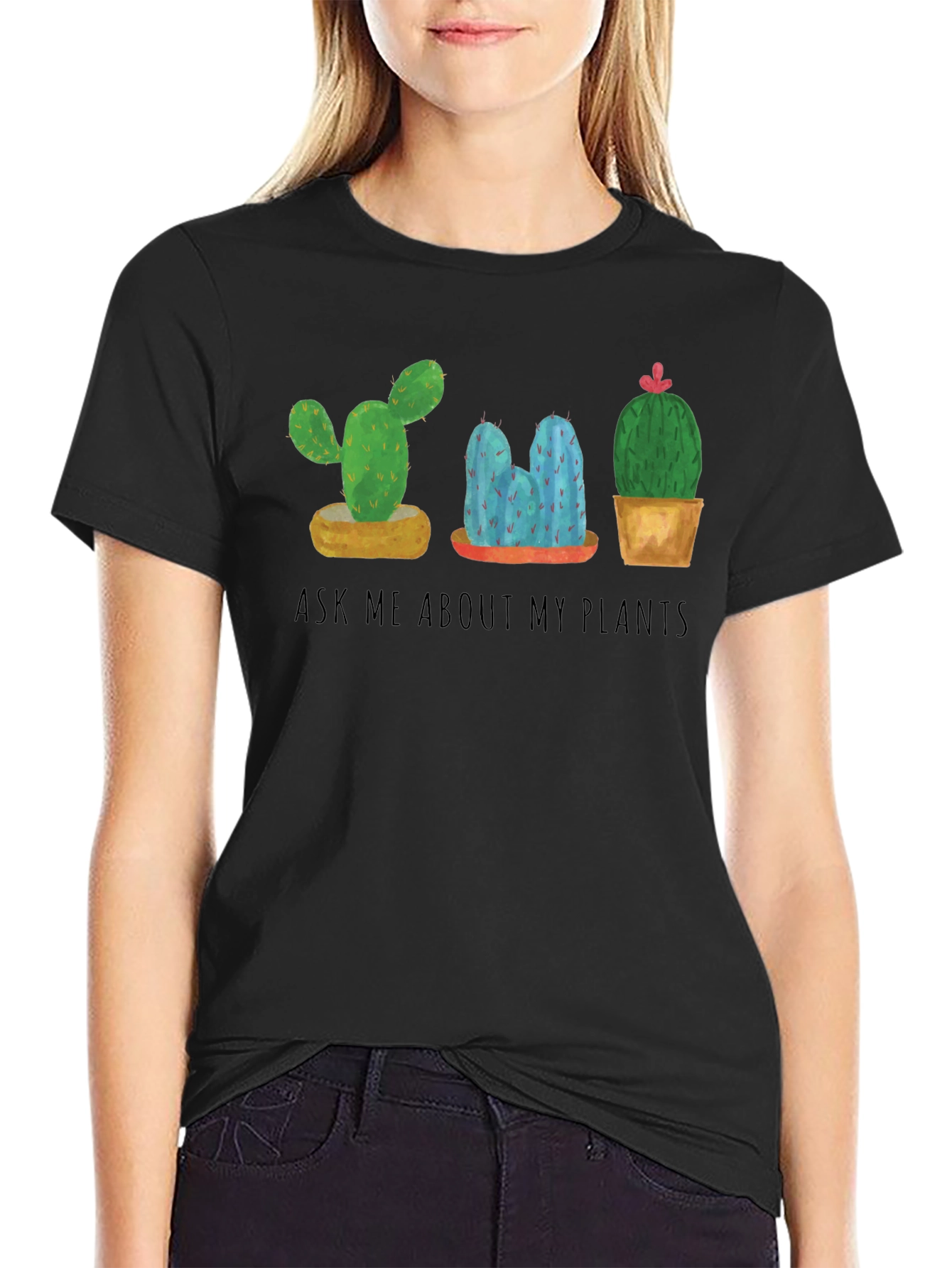 Ask Me About My Plants Cactus T-Shirt