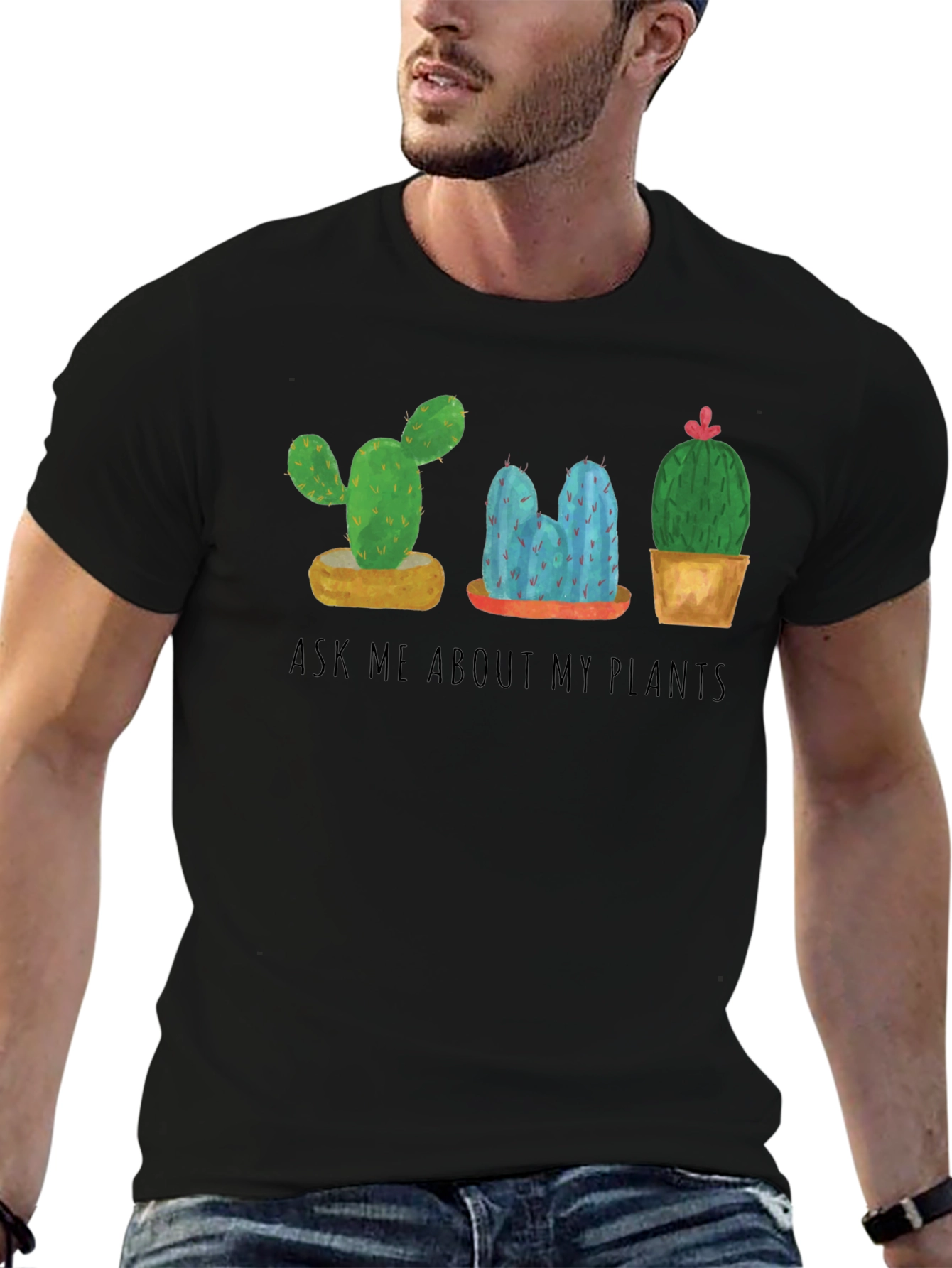 Ask Me About My Plants Cactus T-Shirt