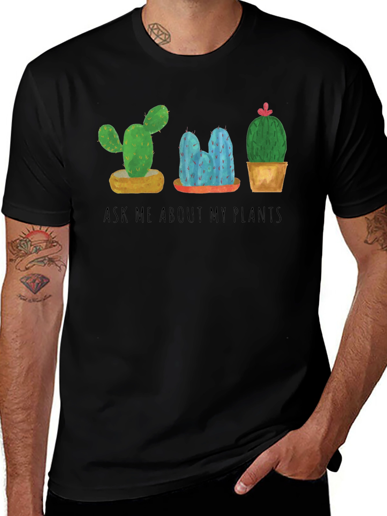 Ask Me About My Plants Cactus T-Shirt
