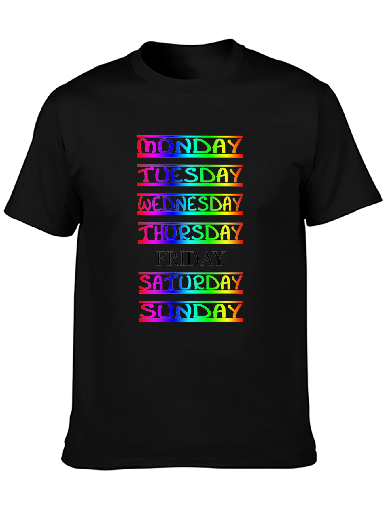 Days of the Week Rainbow Tee - Everyday Wear