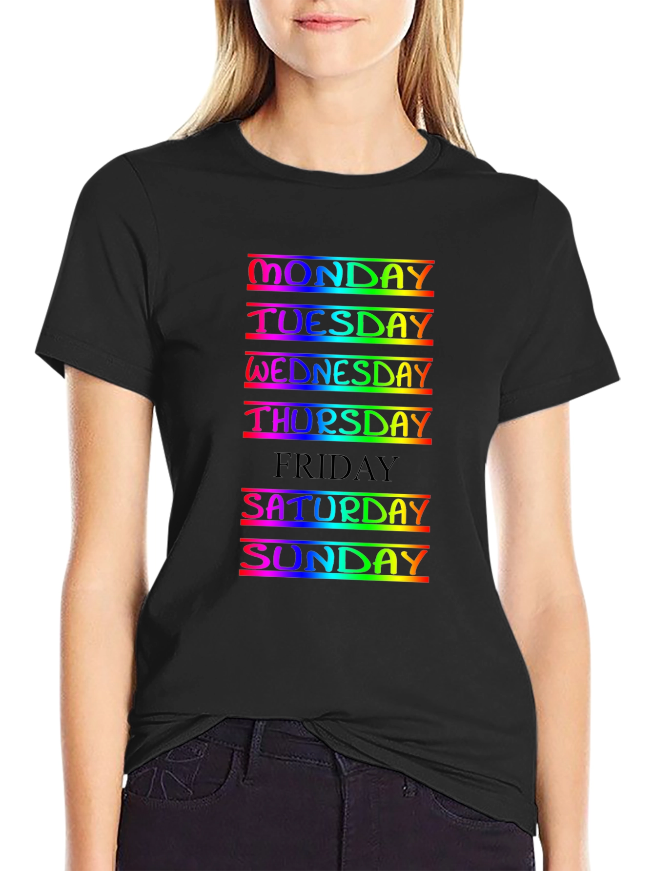 Days of the Week Rainbow Tee - Everyday Wear
