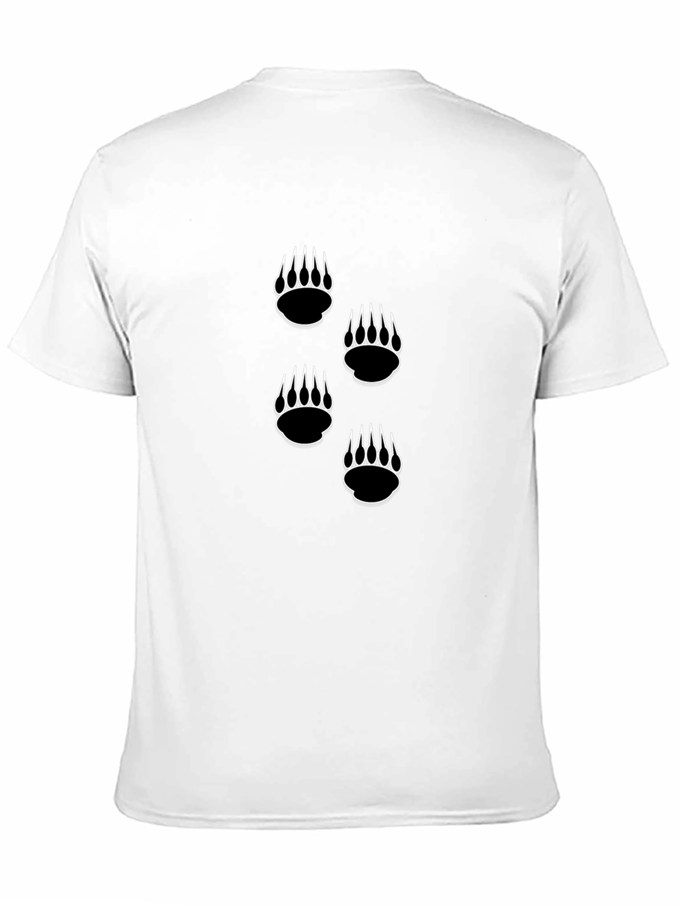 Black Tee with Bear Claw Prints