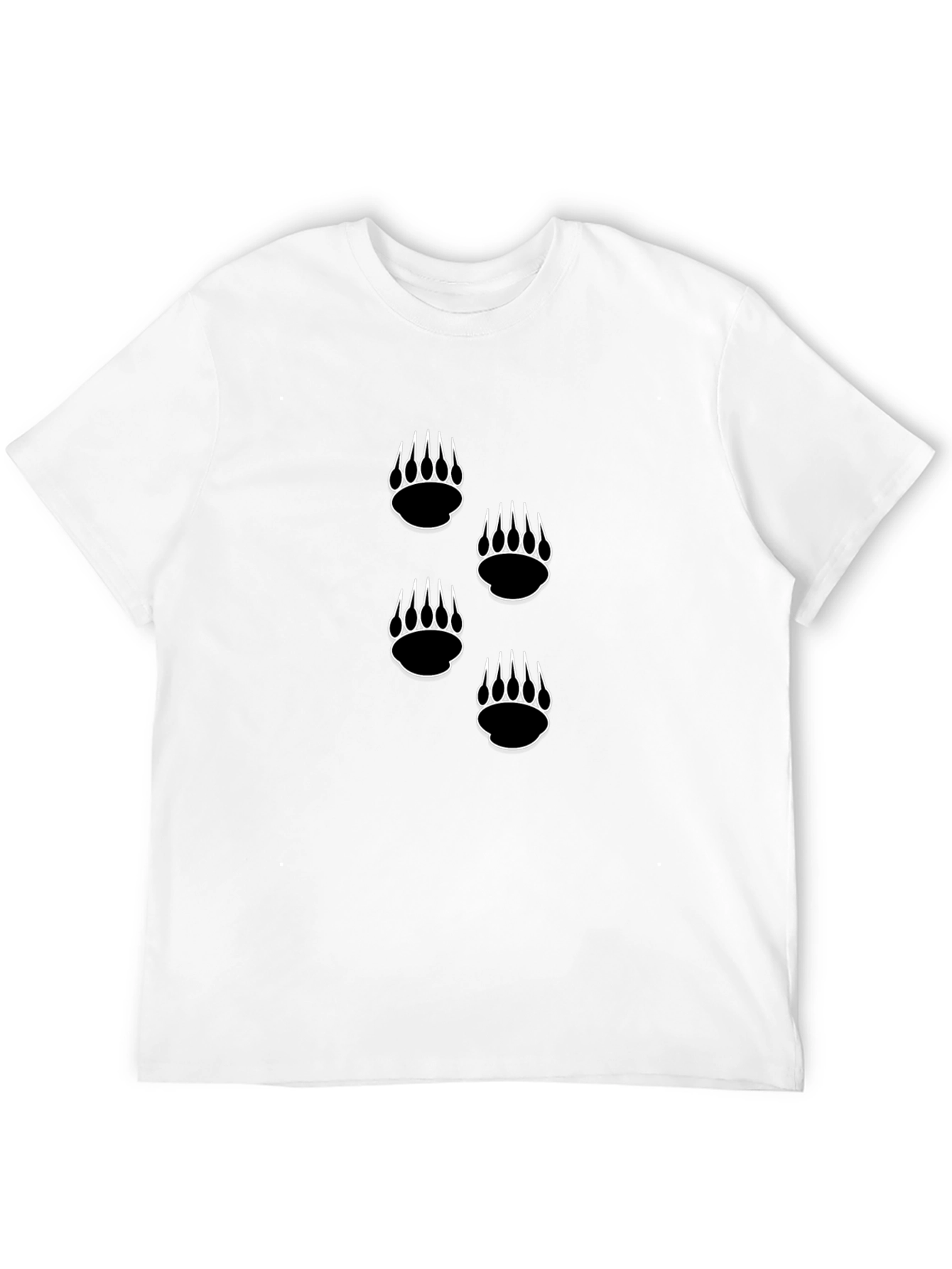 Black Tee with Bear Claw Prints