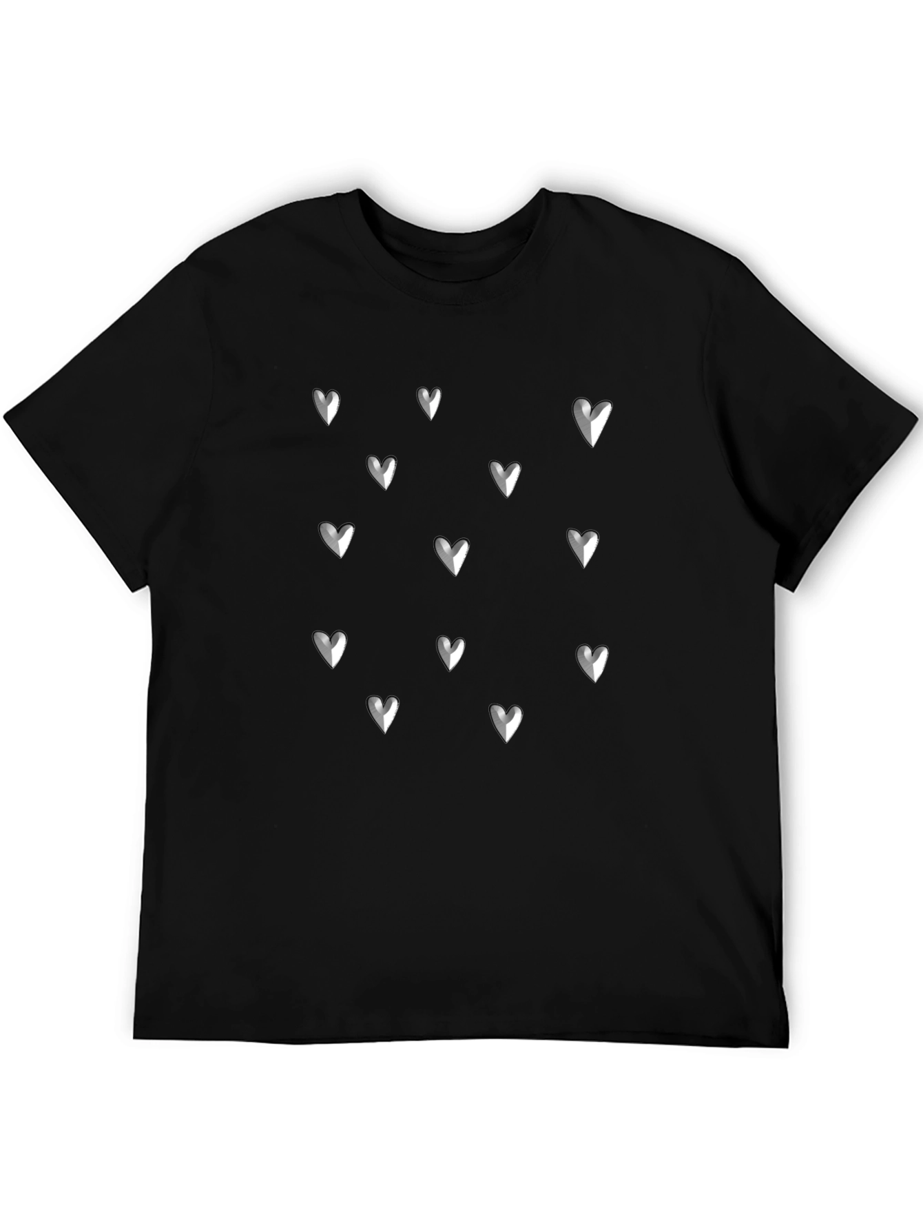 Black Heart Pattern T-Shirt