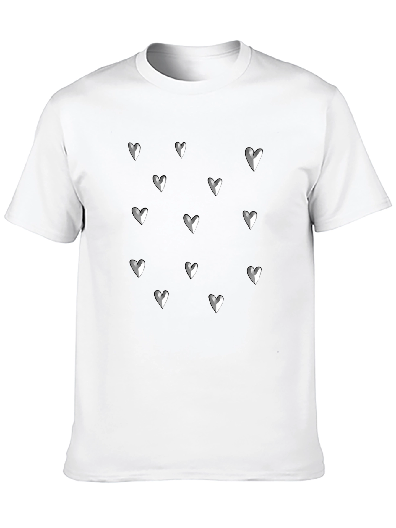 Black Heart Pattern T-Shirt
