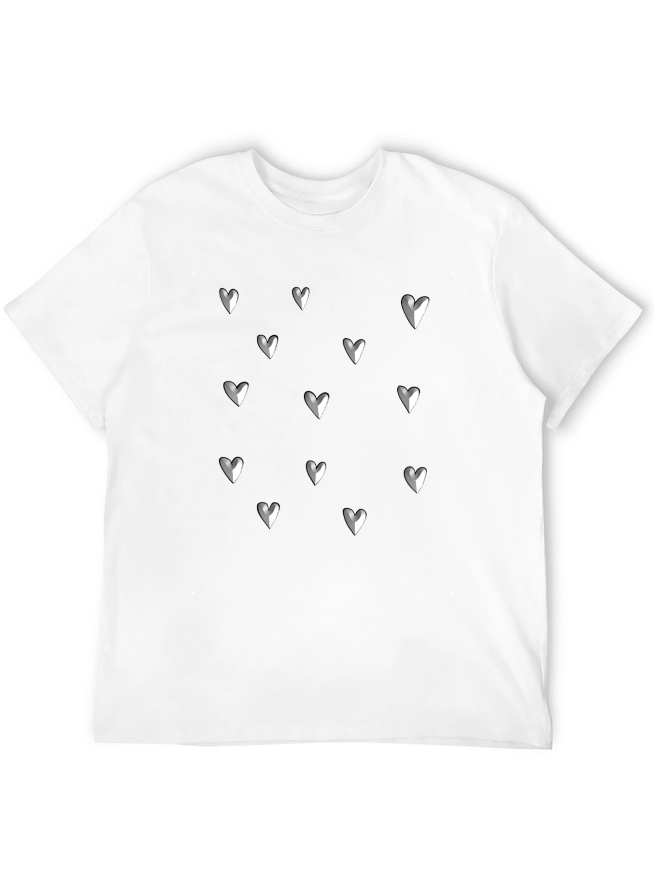 Black Heart Pattern T-Shirt