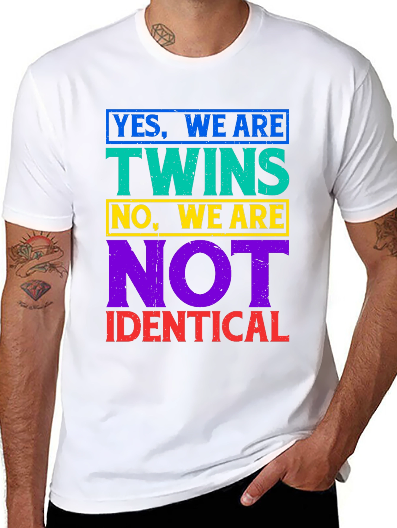 Twins Not Identical T-Shirt - Funny Sibling Tee