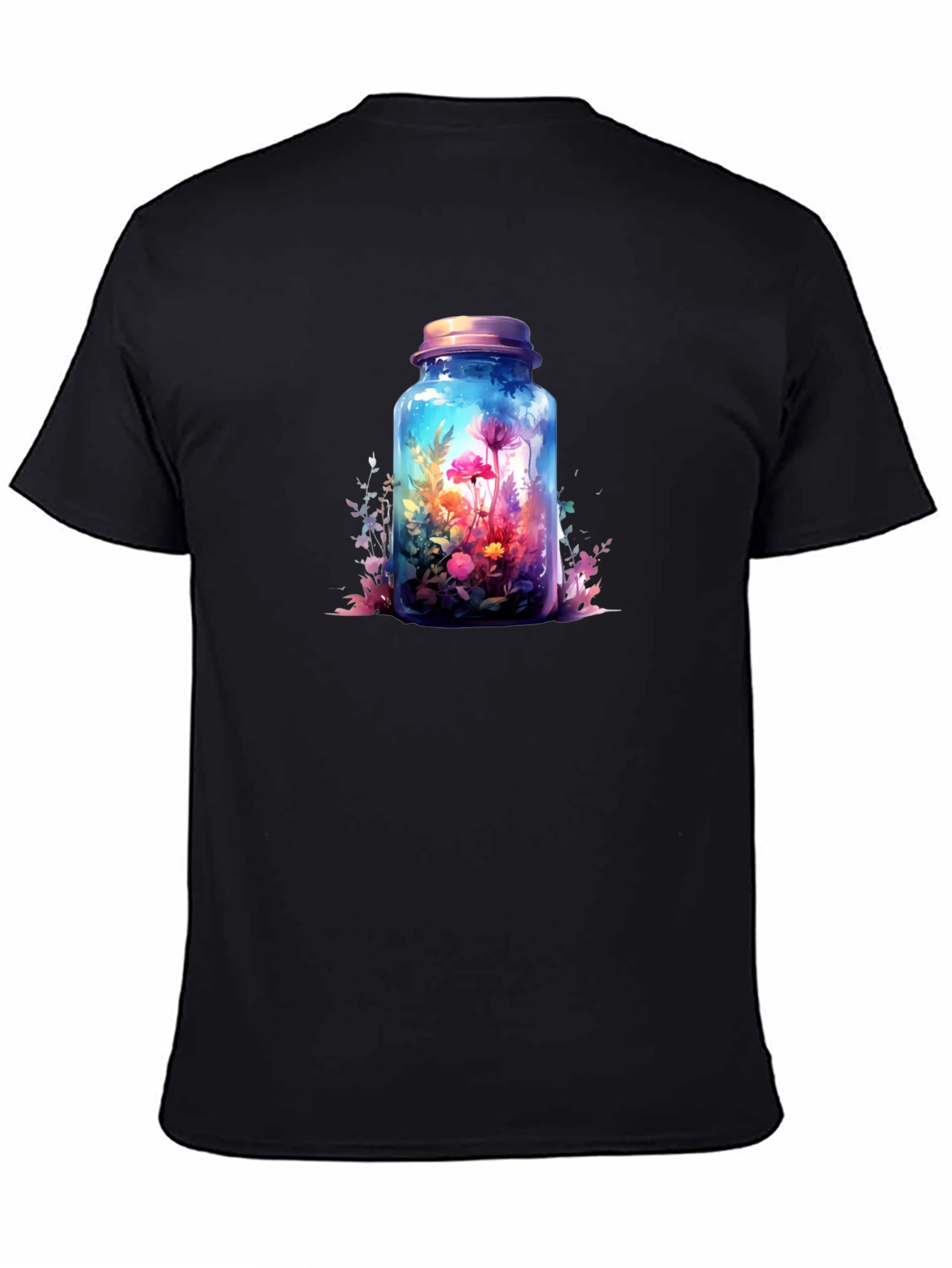 Floral Terrarium Graphic Tee - Mens Black T-Shirt
