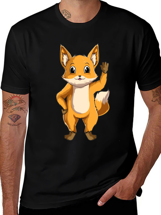 Cute Fox Graphic Tee - Black Unisex T-Shirt