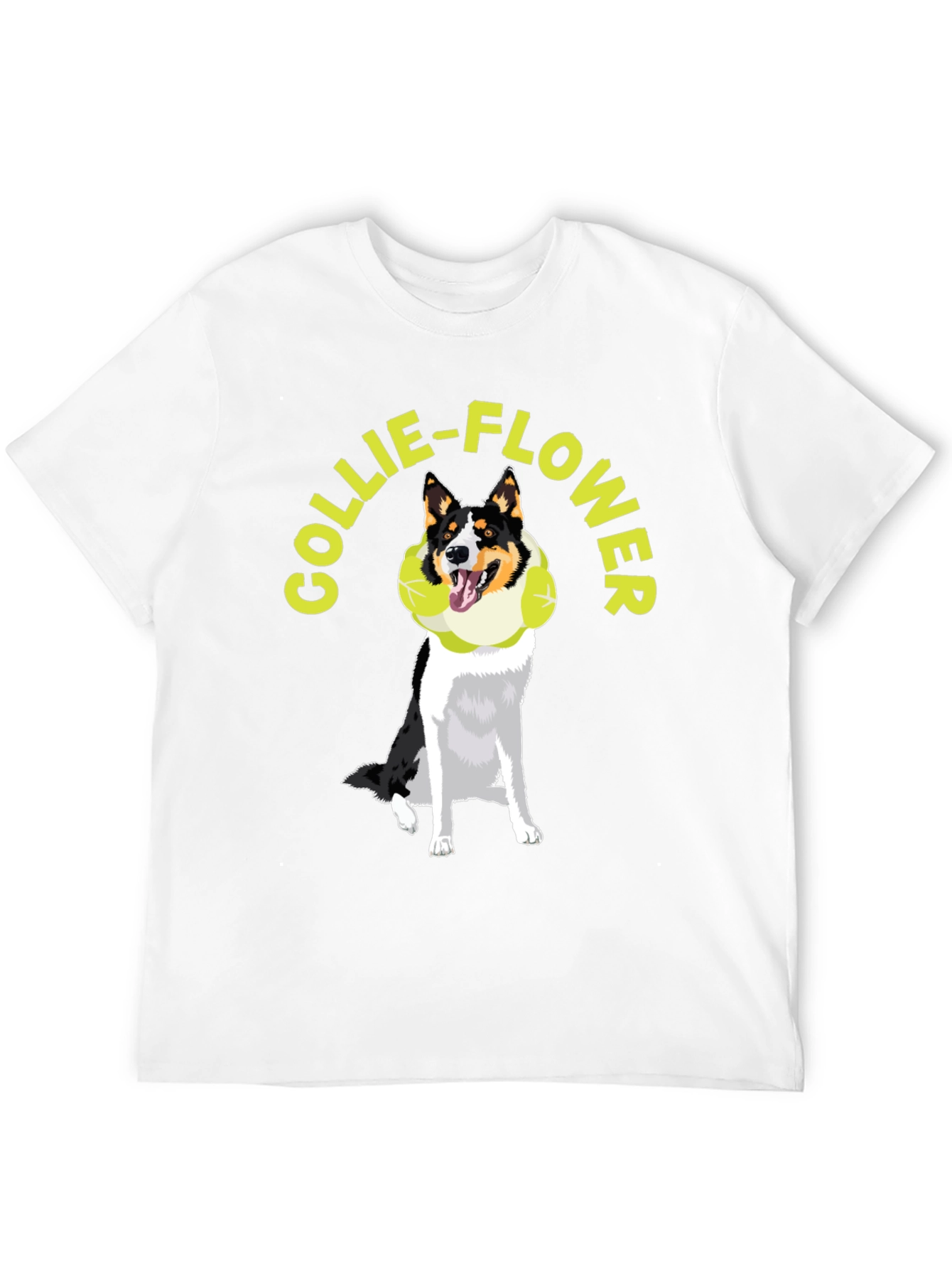 Collie-Flower Graphic T-Shirt