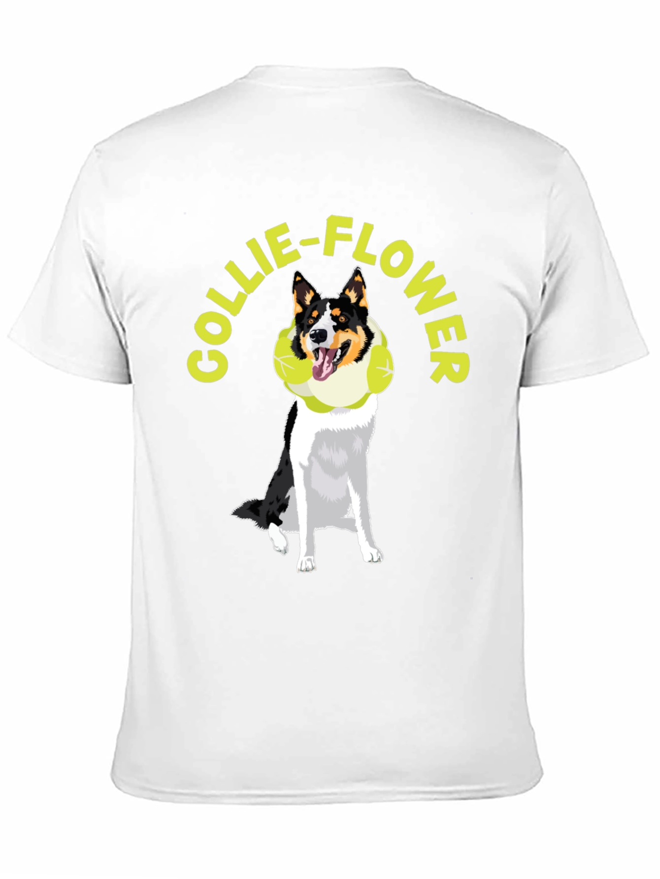 Collie-Flower Graphic T-Shirt