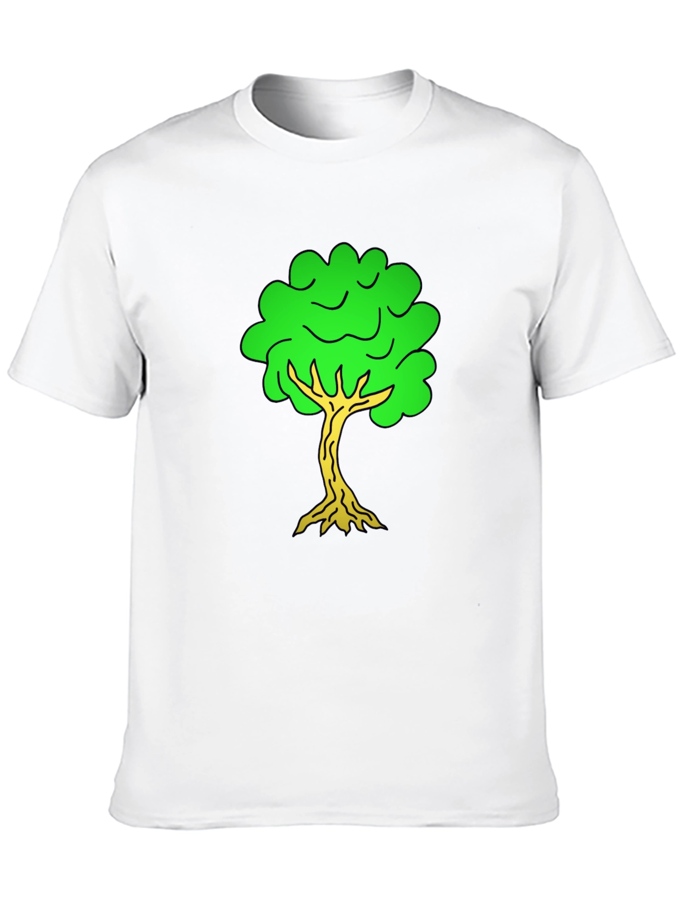 Cartoon Tree Black T-Shirt