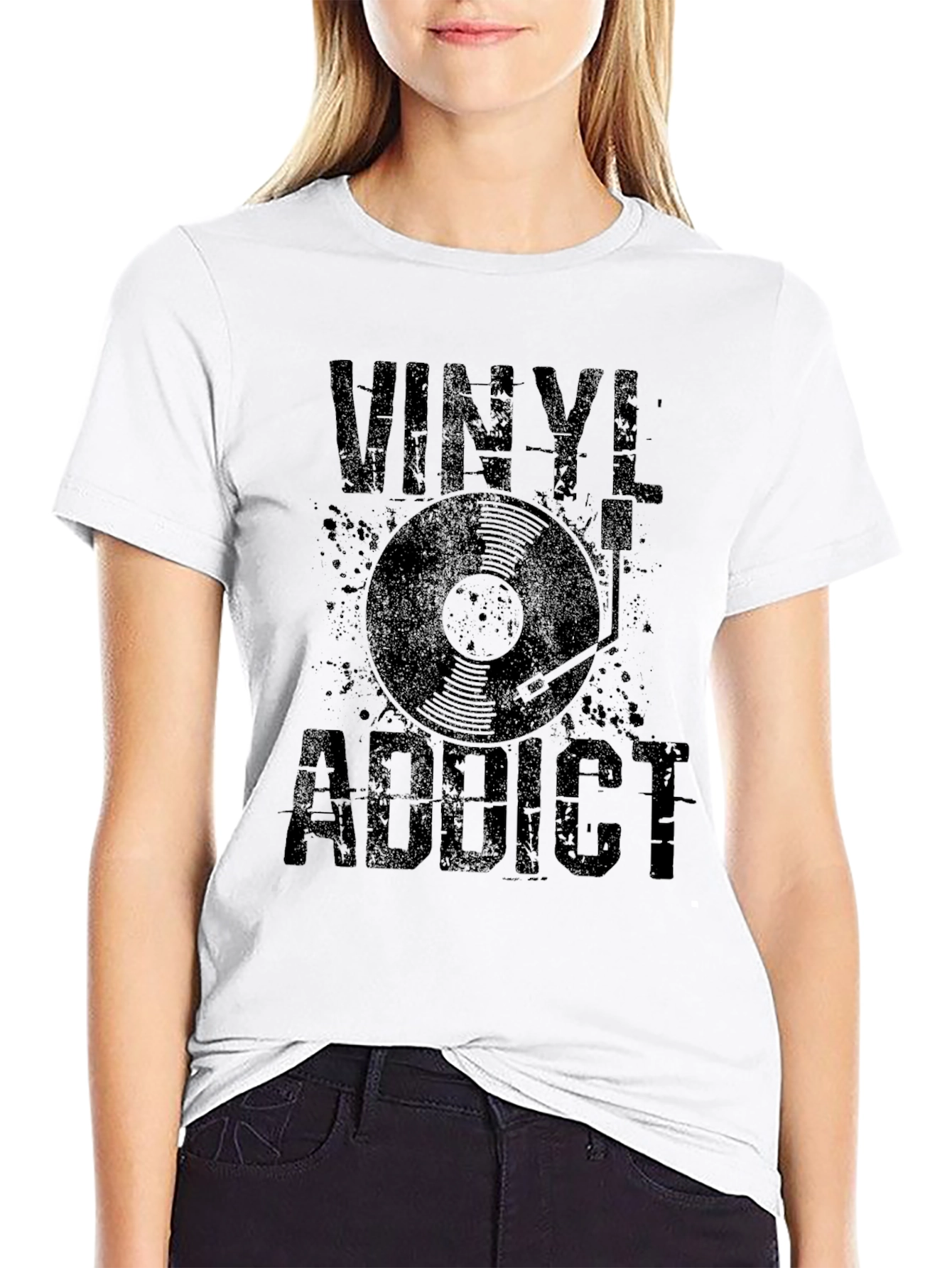 Vinyl Addict Graphic Tee - Music Lover T-Shirt