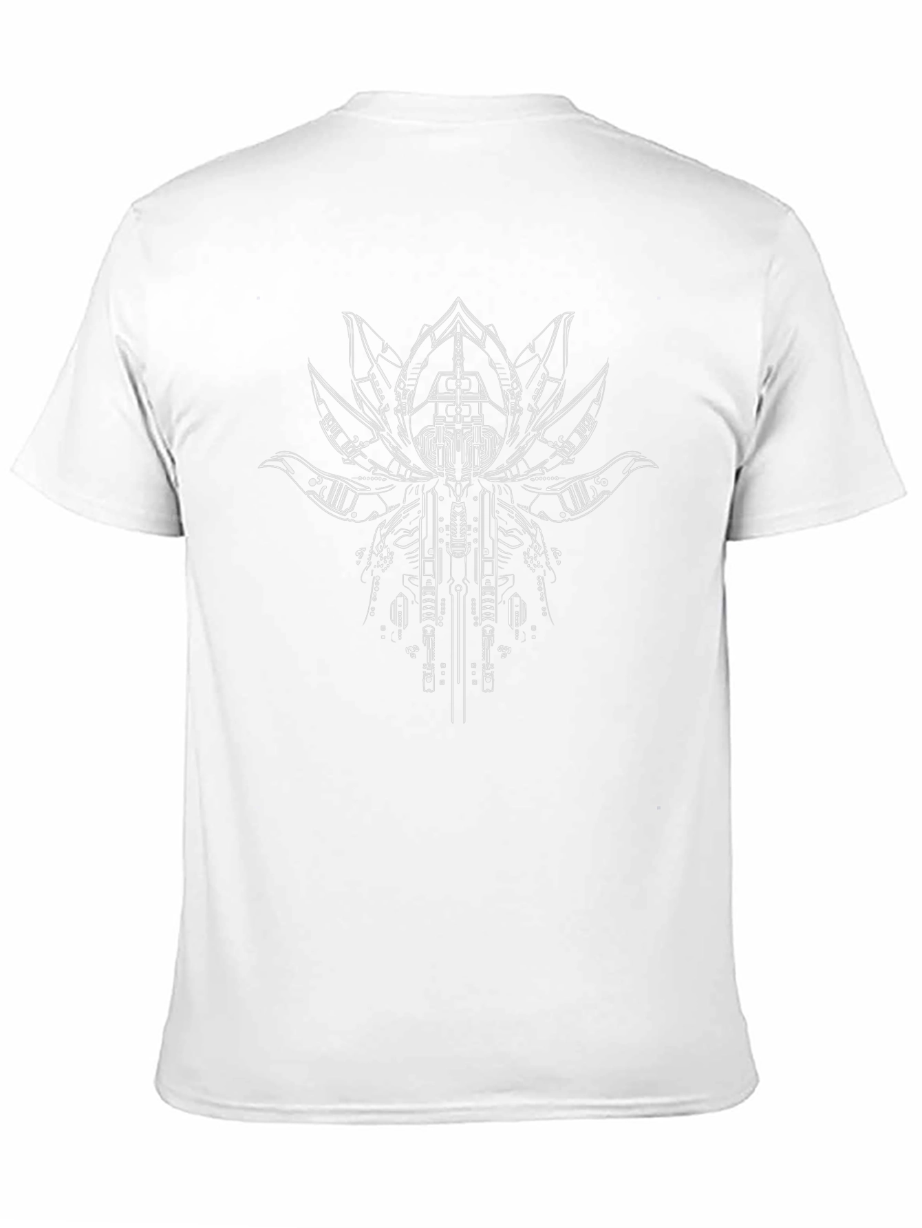 Cyber Lotus Graphic Tee - Black Cotton Comfort