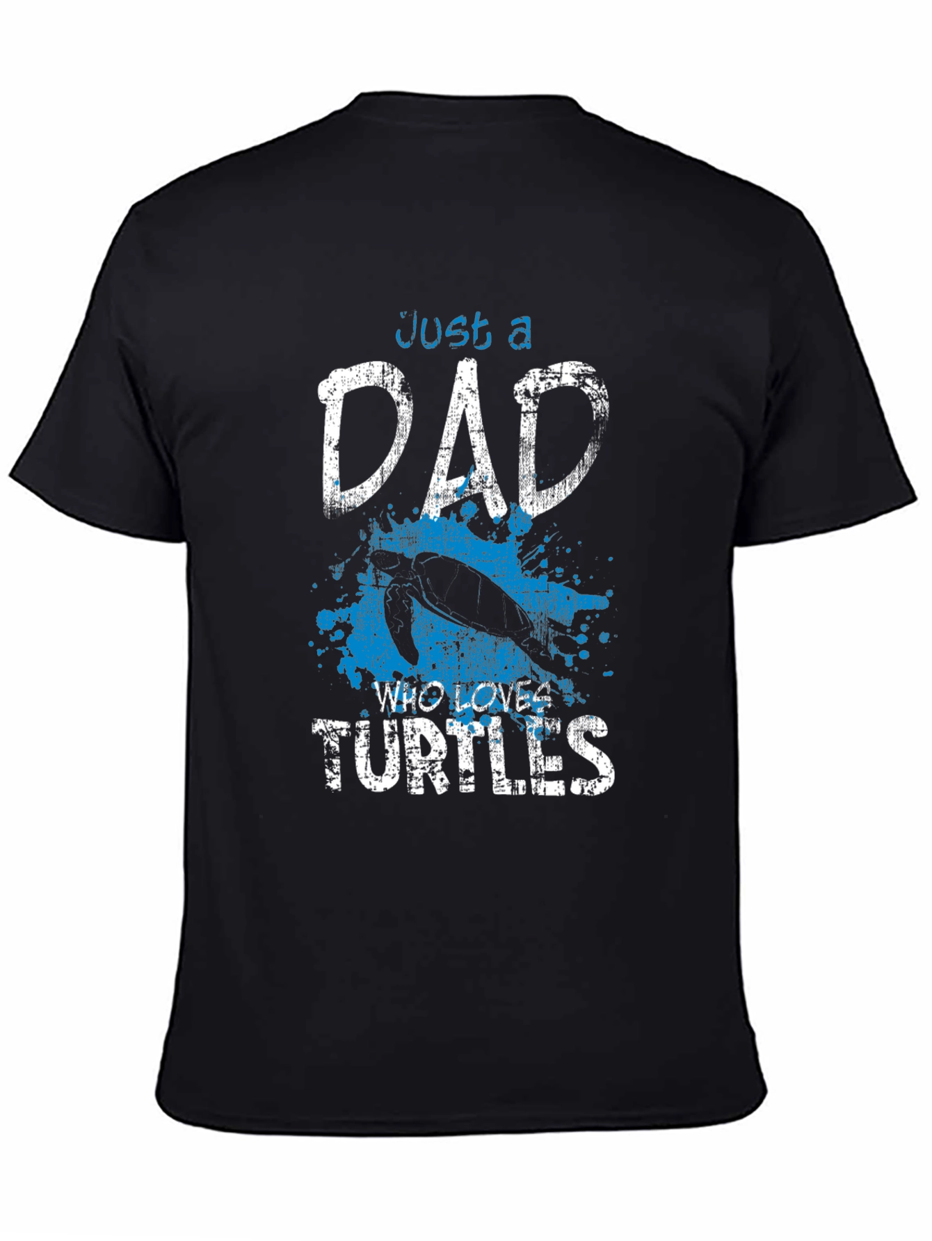 Dad Who Loves Turtles Black Graphic T-Shirt