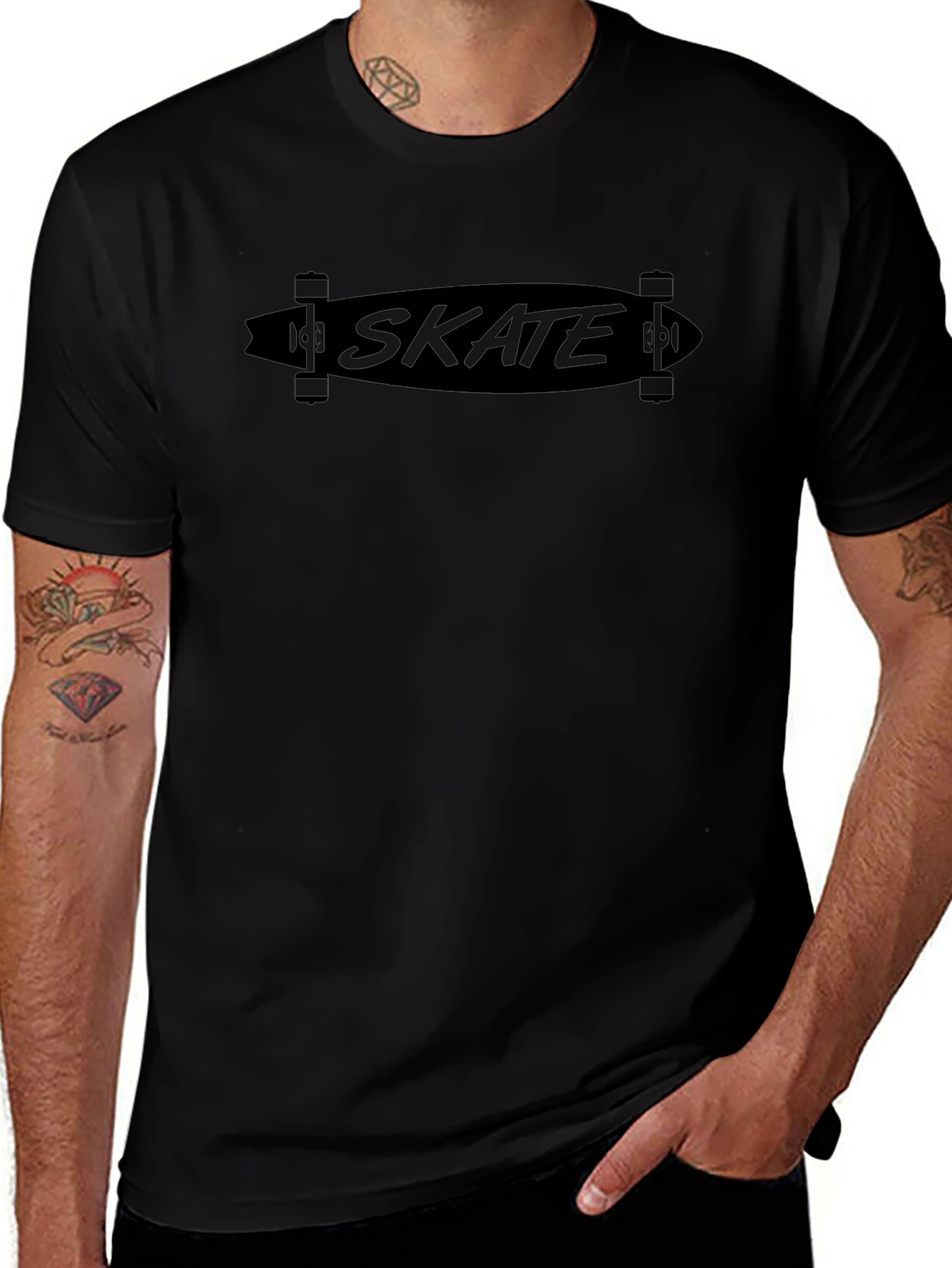 Skate Design Black T-Shirt