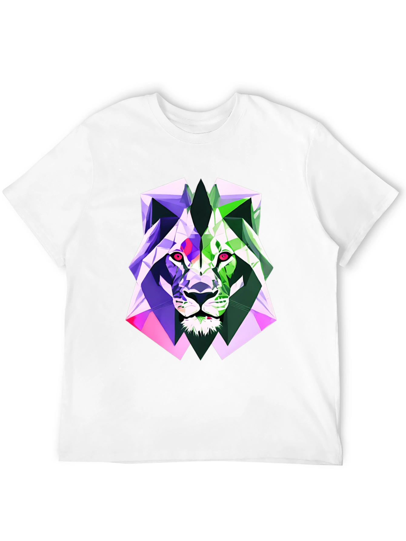 Geometric Lion Graphic Tee - Bold Style