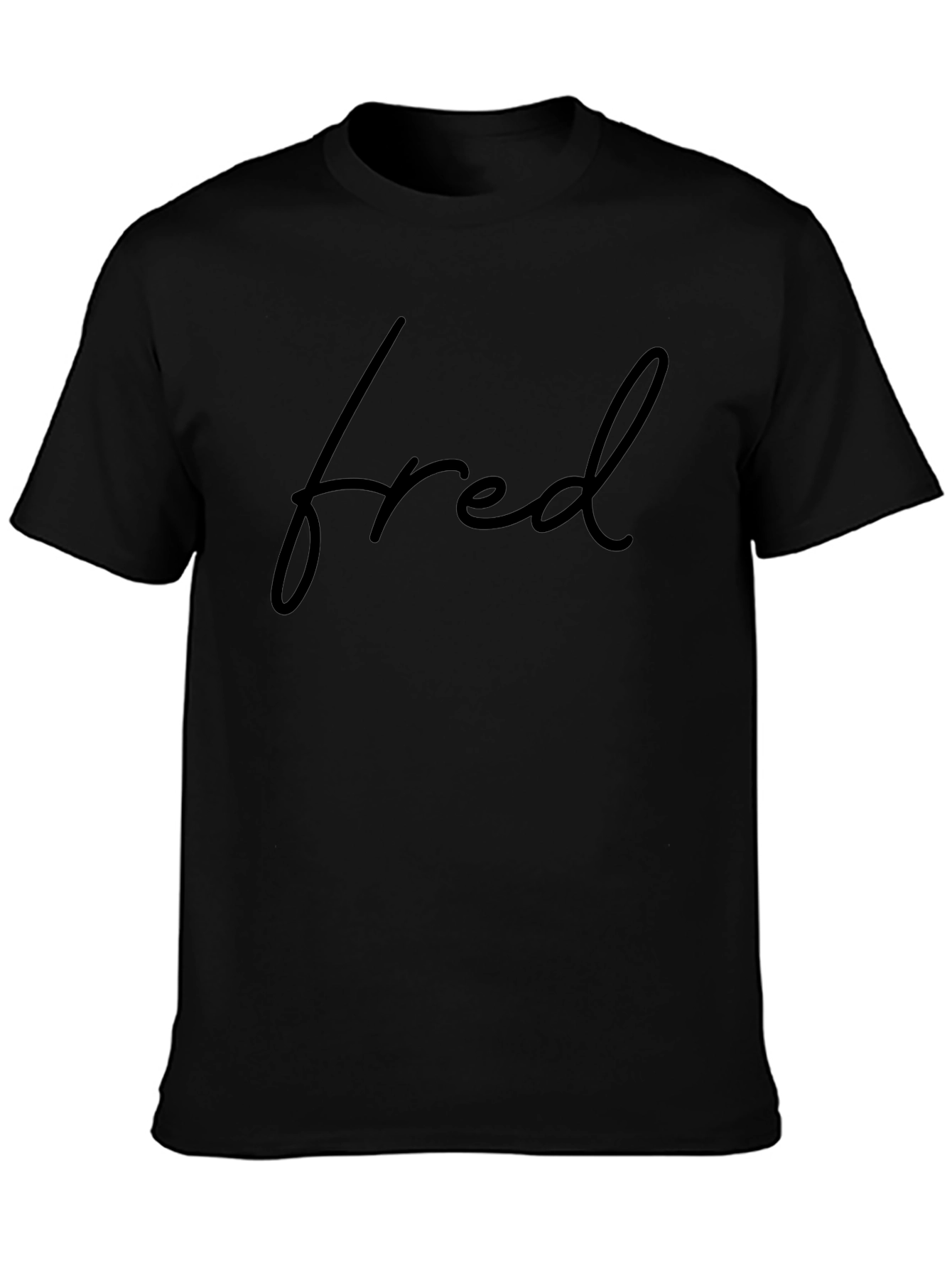 Fred Script Black T-Shirt - Modern Style